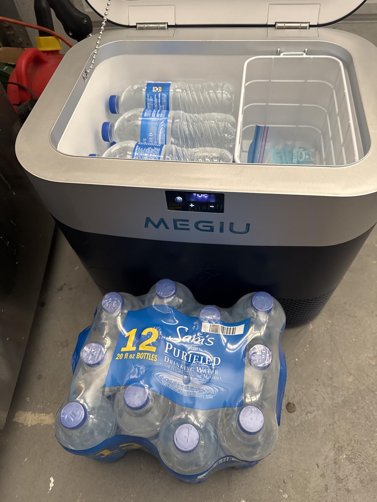 Car Refrigerator Portable Car Fridge 12V Refrigerator 23 Quart (22 Liter) Freezer Compressor Cooler 12V/24V DC 110～240 V AC for Outdoor Camping Travel Home Use -18℃~+15℃ (Blue) customer photo 2