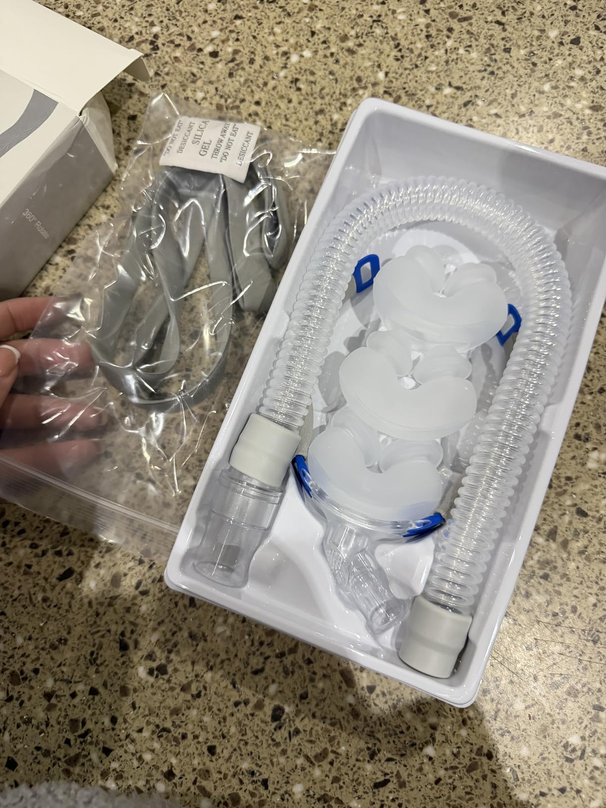 CPAP Masks - Nasal Pillow Mask, CPAP Nose Mask with Headgear, Reusable Sleep Apnea Mask, Includes Small, Medium, Large Cushions customer photo 1