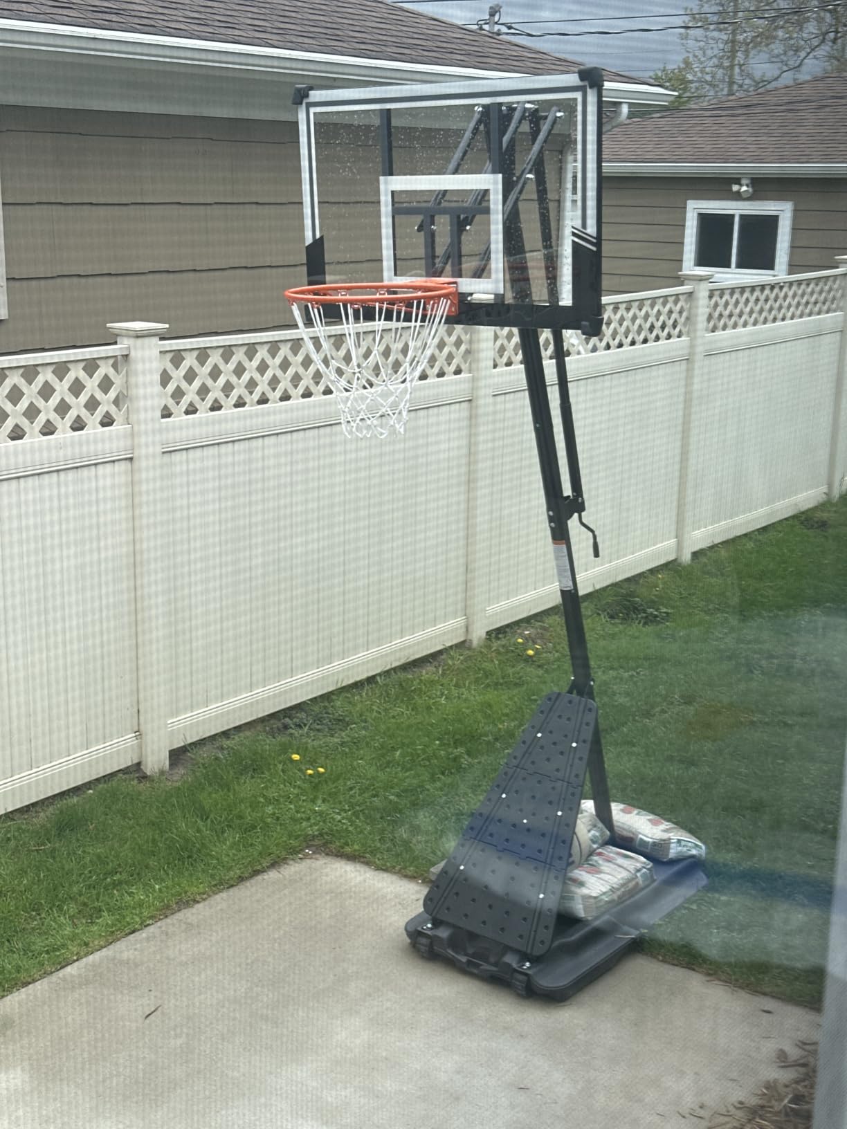 Skytime Basketball Hoop 44&48 Inch Backboard Portable Basketball Goals Outdoor,5.3-10ft Stepless Regulation Crank Adjust Basketball Goal System customer photo 2