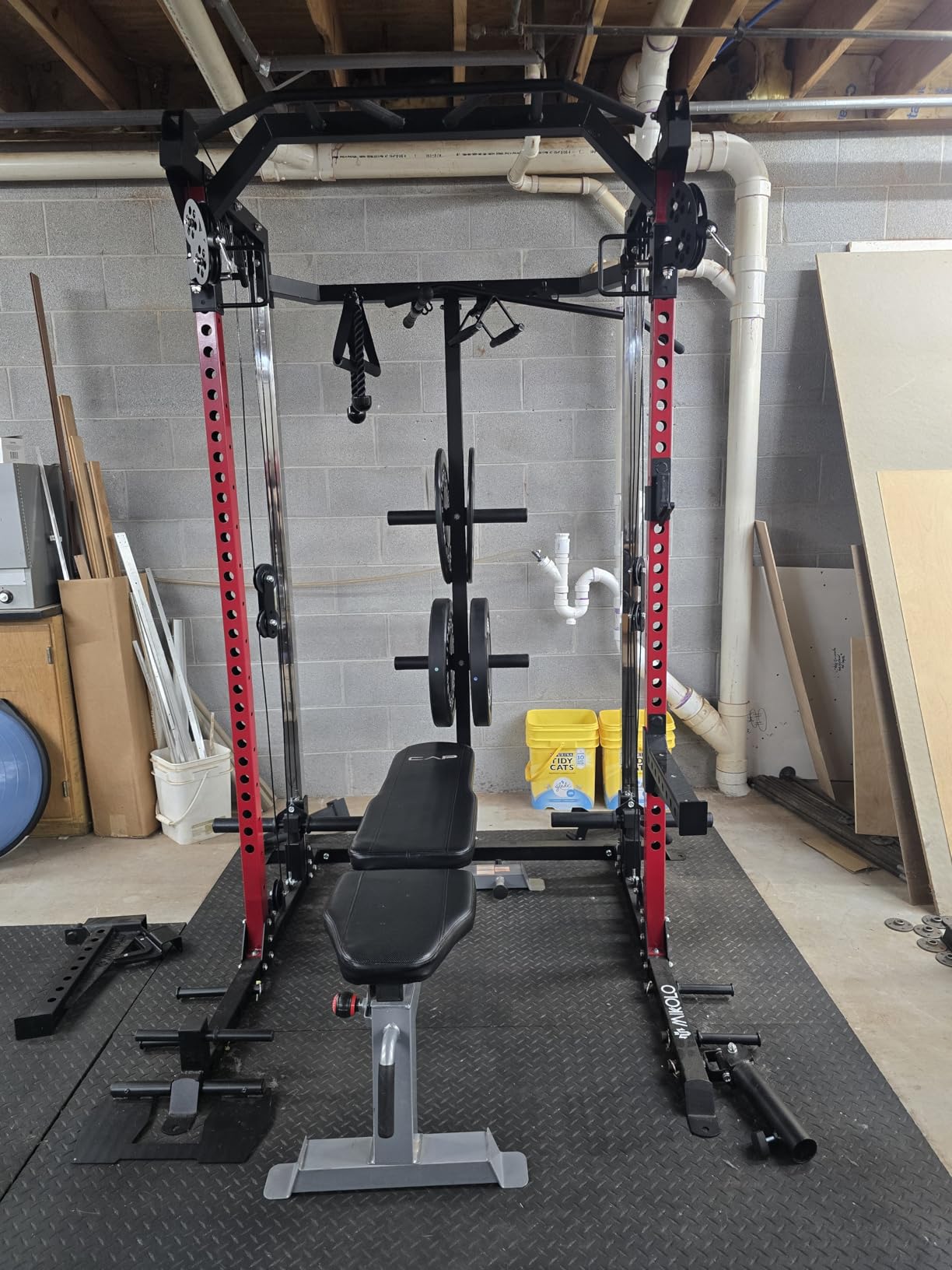 Mikolo Power Cage, 2000LB Power Rack with Independent Dual Pulley System, Multi-Function Home Gym Workout Machine for Cable Crossover customer photo 2