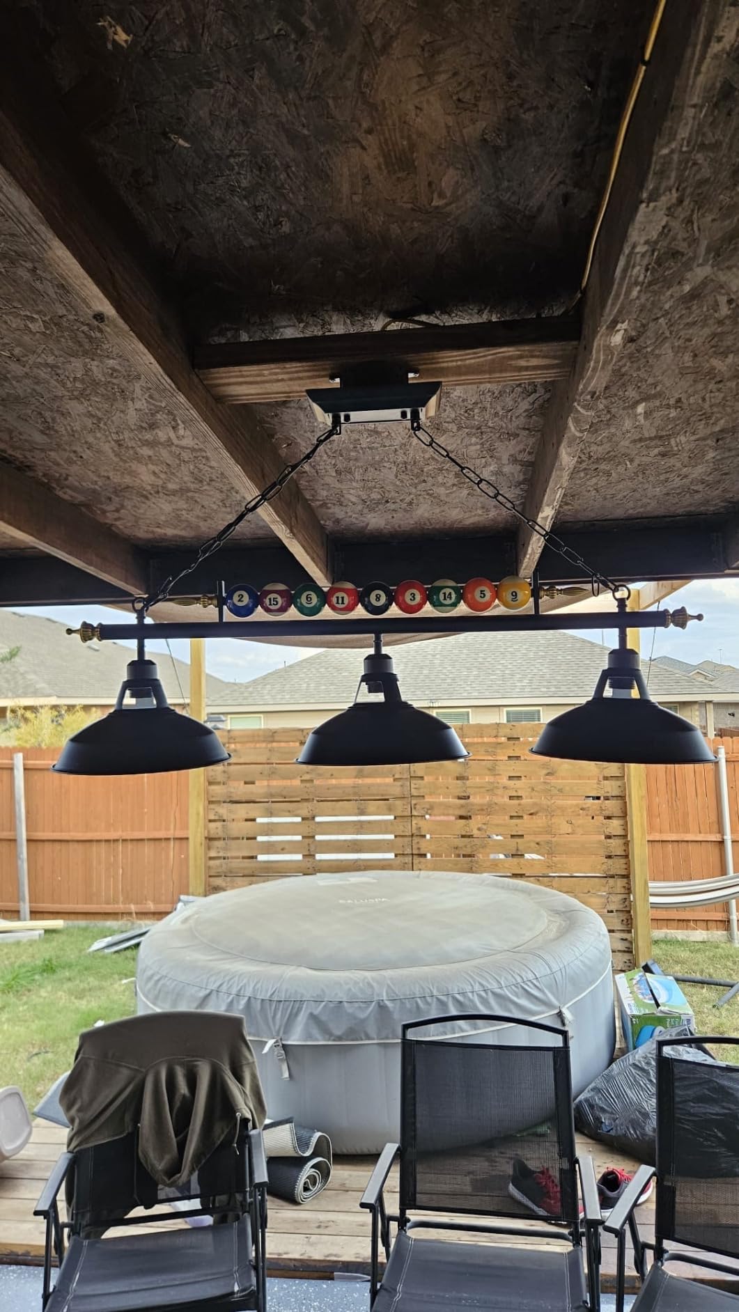 Adjustable Pool Table Lights for 7'-8' Billiard Light Hanging Pool Table Light Fixture Lighting Pendant Lamp with Metal Shades for Game Rooms (Bulb Not Included)(3 Lights) customer photo 1