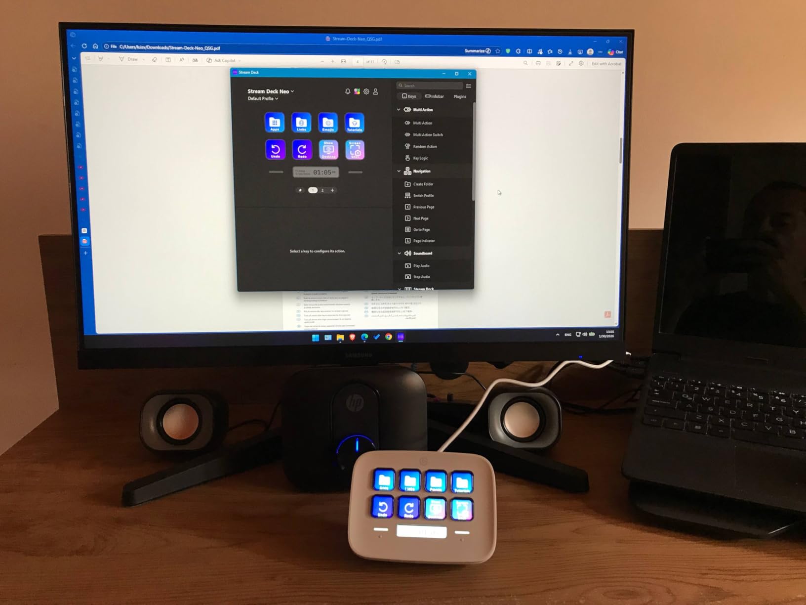 Stream Deck Neo - 8 Customizable Keys, 2 Touch Points, Speed Through Tasks & Workflows - Control Word, Excel, PowerPoint, Teams, Zoom, Spotify and more, Drag-'n-Drop Setup - Works with Mac & PC customer photo 1