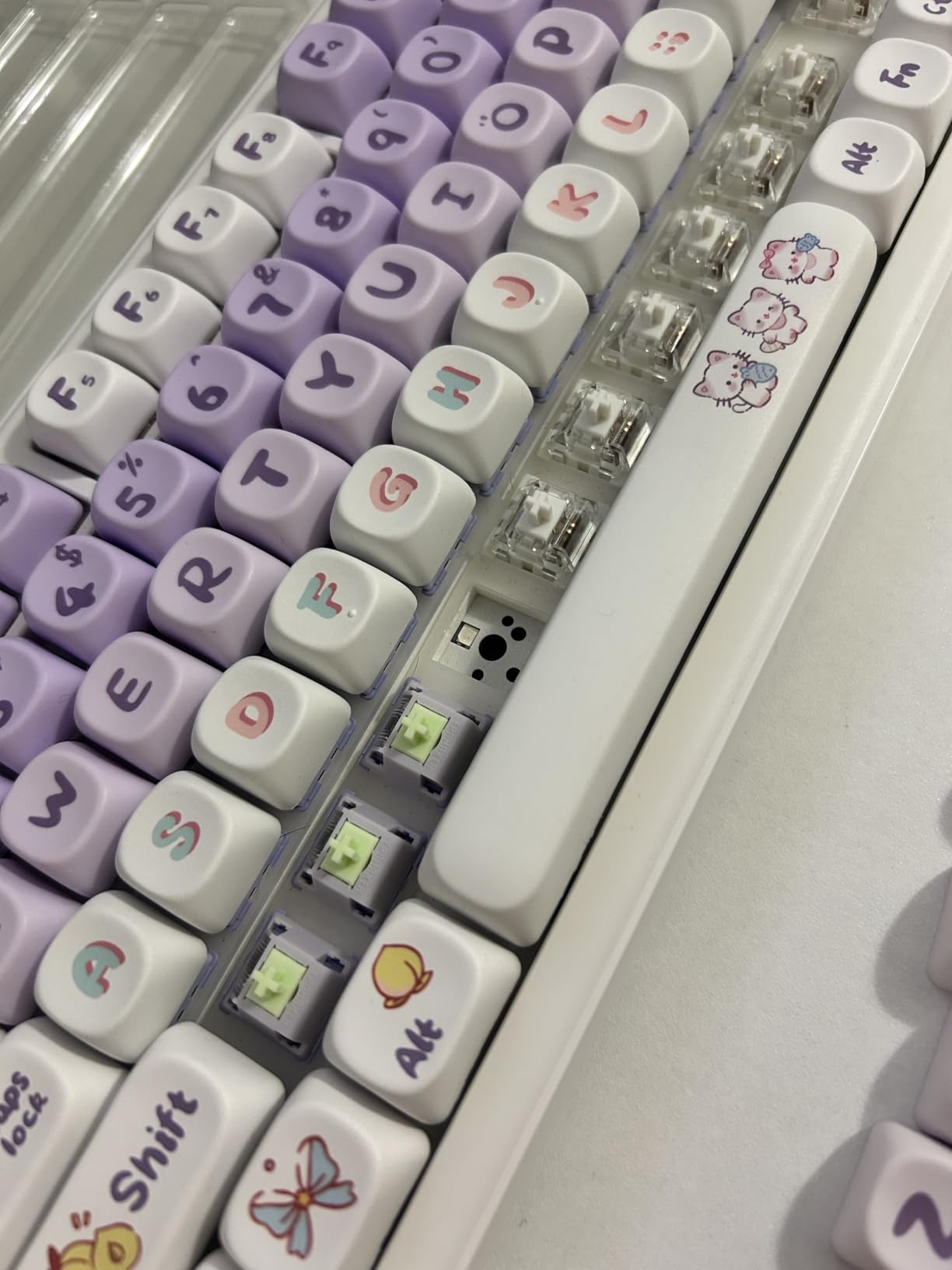 EPOMAKER Gaming Keyboard Switches, 35 PCS, Linear/Tactile Switch, 5-Pin Pre-Lubed Switch, Creamy Switches, Compatible with MX Keycaps for Mechanical Keyboard (Wisteria V2, Linear) customer photo 2