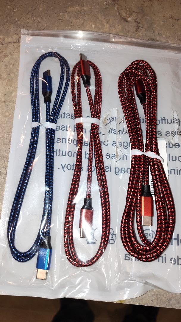 USB C to USB C Cable Nylon Braided 60W 3/3/6/6/10 FT USB Type C Fast Charging Cable for iPhone 17/17 Pro Max/Air/16/16 Plus/16 Pro Max/15/15 Plus/15 Pro Max, MacBook, iPad, Samsung S25/S24/23 customer photo 1