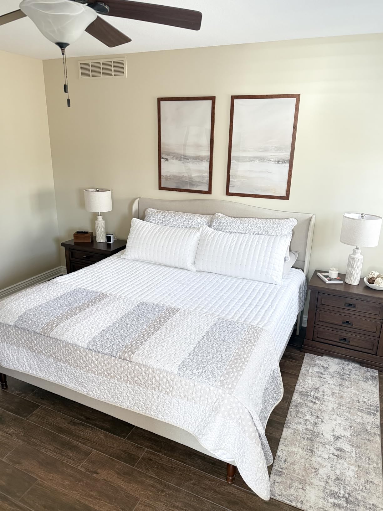 koorlian King Size Bed Frame Upholstered Platform Bed with 51