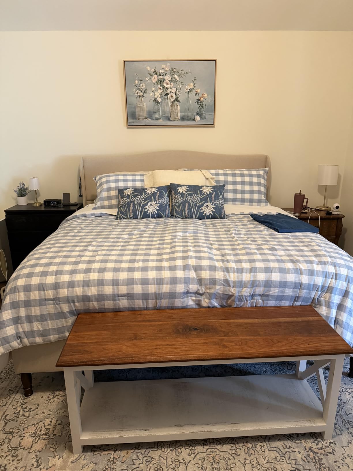 koorlian King Size Bed Frame Upholstered Platform Bed with 51
