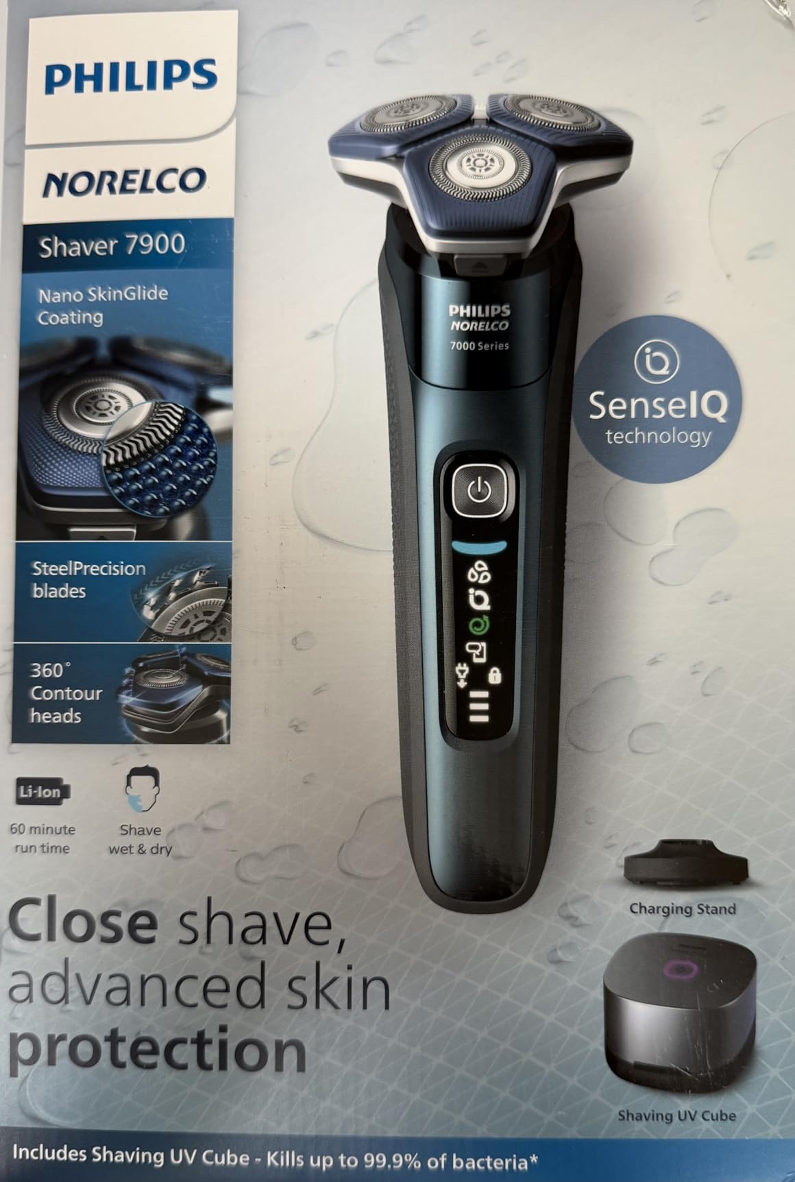Philips Norelco Shaver 7300, Rechargeable Wet & Dry Electric Shaver with SenseIQ Technology, Pop-up Trimmer, Charging Stand, Click-on Nose Trimmer, & Travel Case, S7887/92 customer photo 1