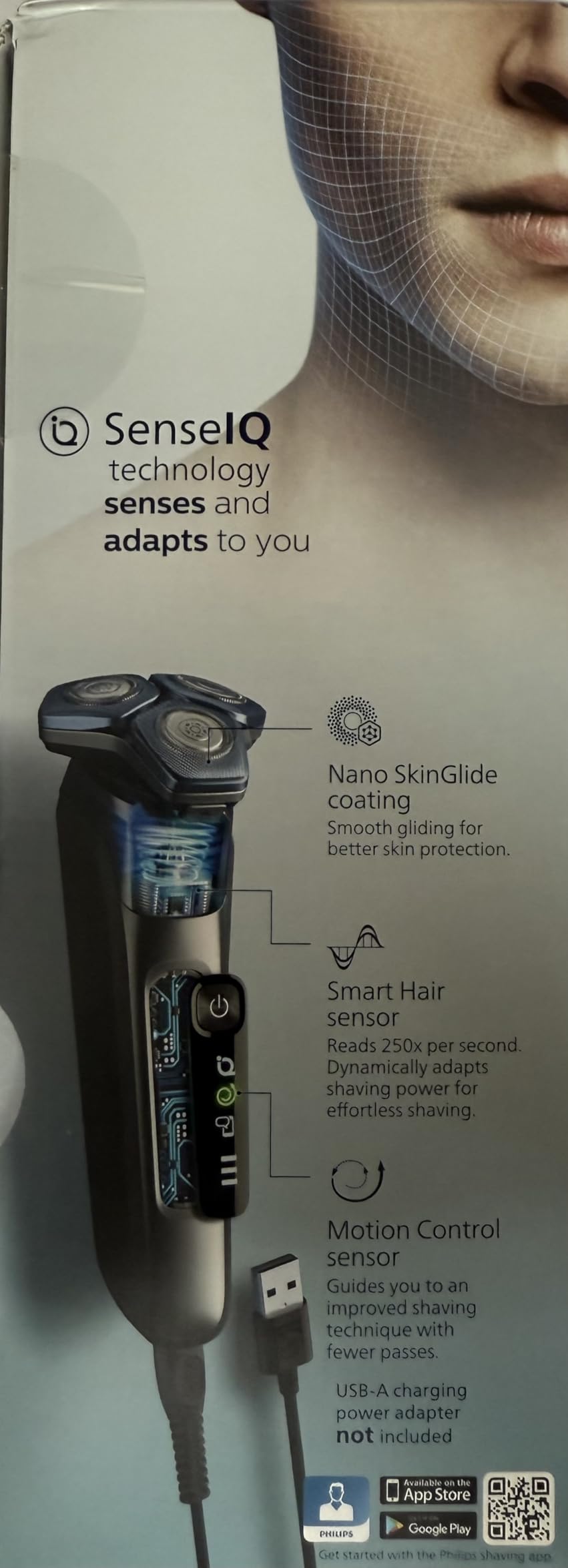 Philips Norelco Shaver 7300, Rechargeable Wet & Dry Electric Shaver with SenseIQ Technology, Pop-up Trimmer, Charging Stand, Click-on Nose Trimmer, & Travel Case, S7887/92 customer photo 2