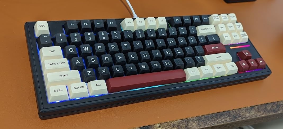 75% Custom Barebones Keyboard kit Gasket Mouted，Blank DIY Silent TKL Mechanical Gaming Keyboard PCB Hot Swappable 3pin/5pin Switch with South-Facing RGB for Win/Mac (M87 Kit-Black) customer photo 1