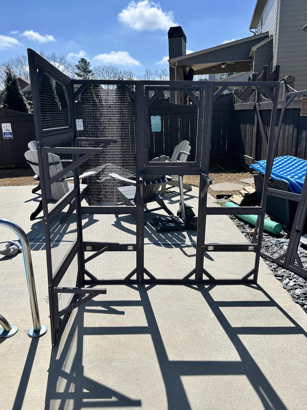 GUTINNEEN Catio Outdoor Cat Enclosure Large Walk in Window Cat House for Mulitiple Cats with 7 Platforms and 2 Resting Box,Tarp Roof,71 inch customer photo 2