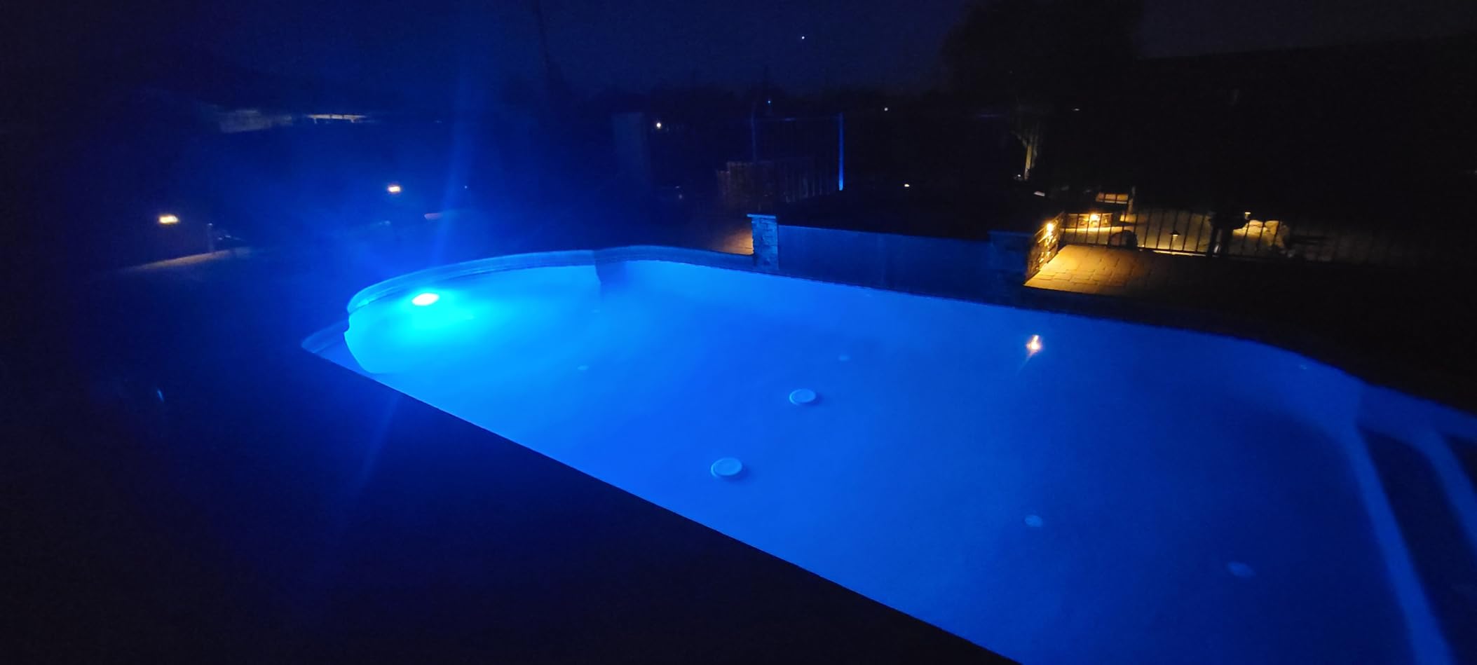 Pool Lights for Inground Pool, 60W 10 Inch Color Changing LED Inground Pool Light with Controller, Remote and APP Control for Wet Niche, Underwater Swimming Pool Lights, 50 Foot Cord customer photo 1