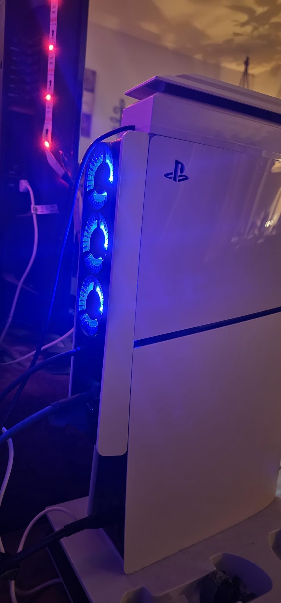 JUSPRO Cooling Fan for PS5 Slim, Upgraded Quiet Cooler Fan with LED Light for PS5 Slim Console Digital & Discs Edition customer photo 1