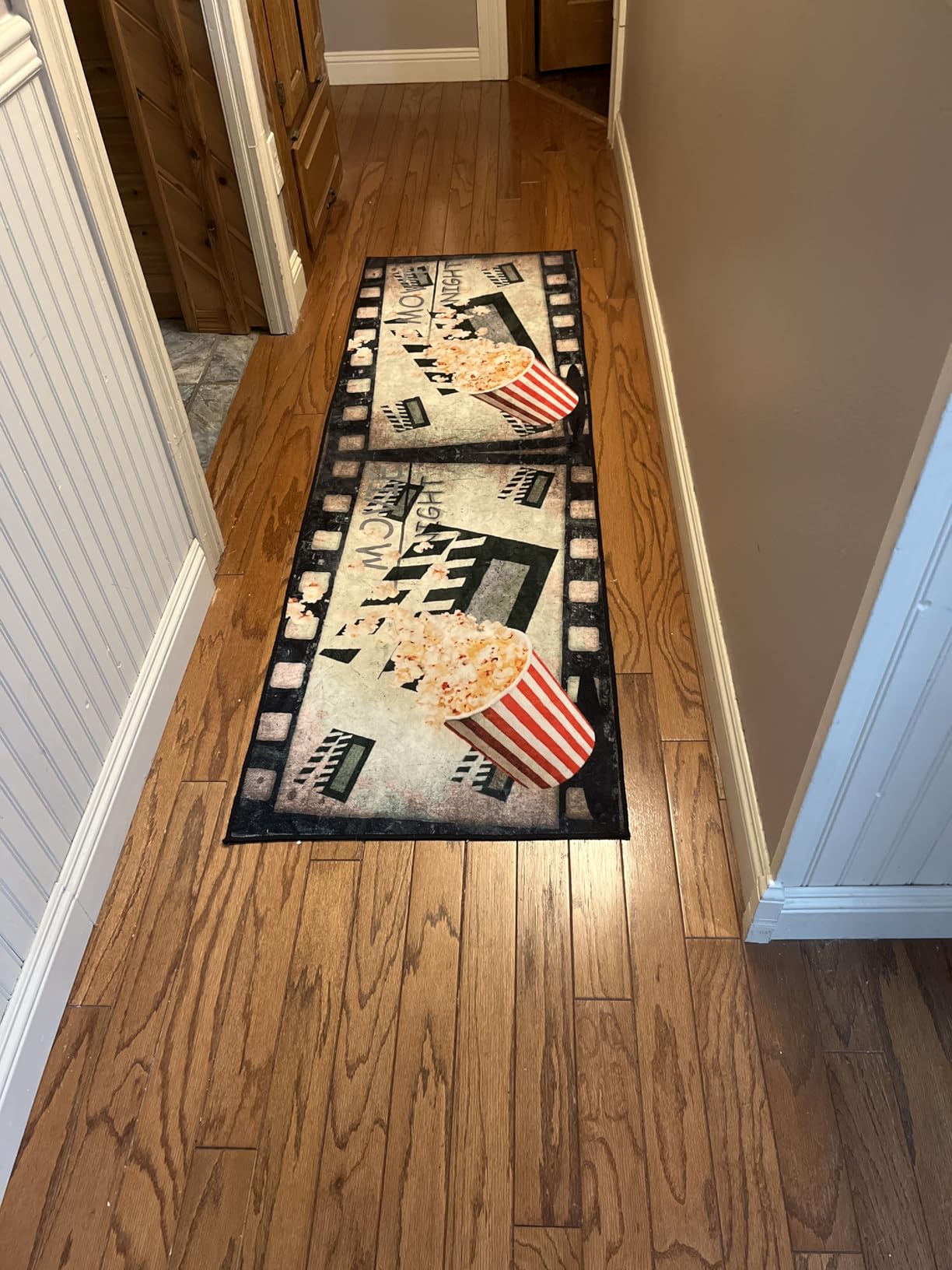 Film Area Rugs,2x7ft,Home Theater Movie Night Floor Mat Non-Slip Rug,Cinema Popcorn Design,Cinema Sign Carpet, Suitable for Living Room, Kitchen Hallway,Party customer photo 2