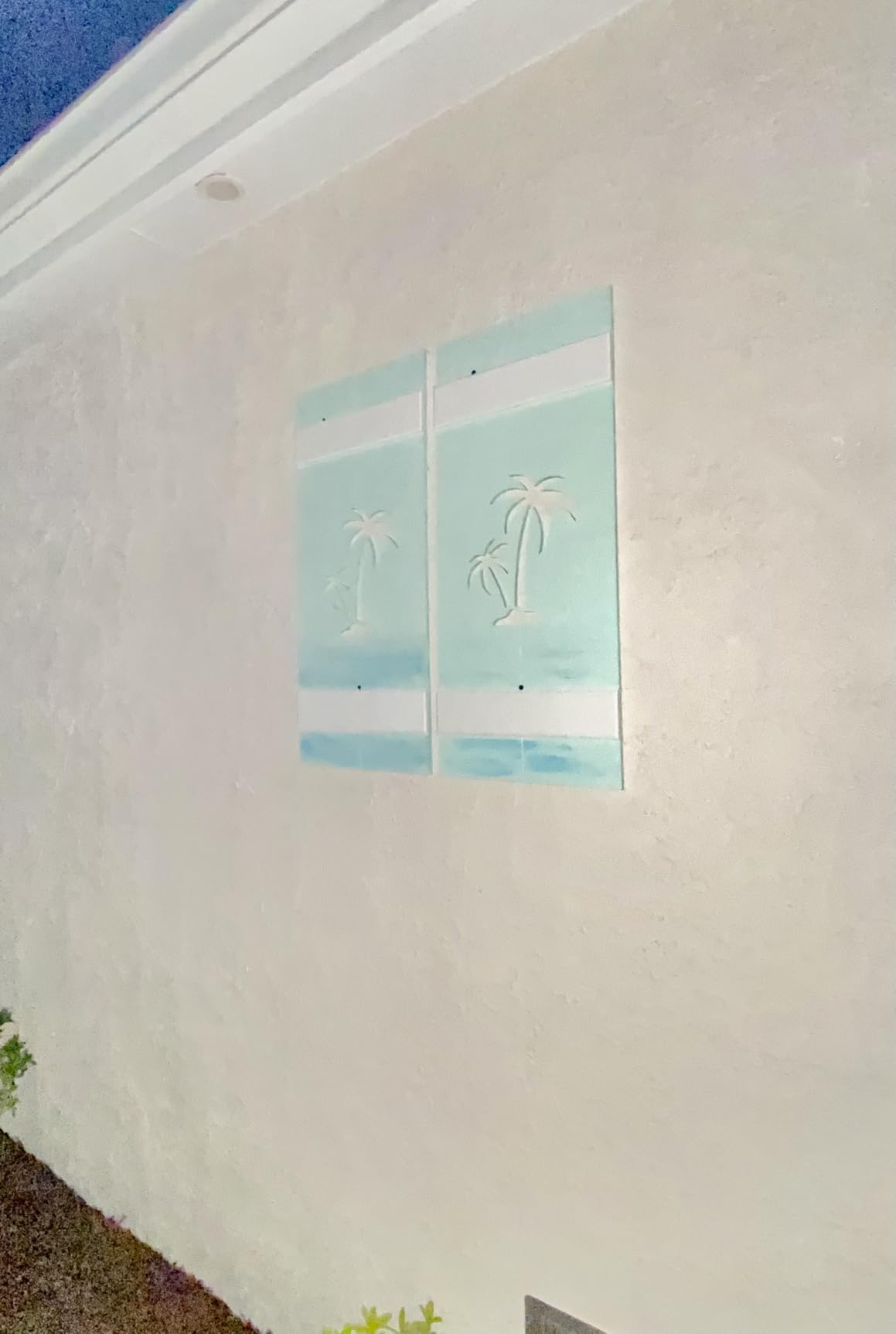 Double Palm Tree Shutter, Custom Exterior PVC, Coastal Decor-Sold Individually (Width: 11.5, Height: 28) customer photo 1