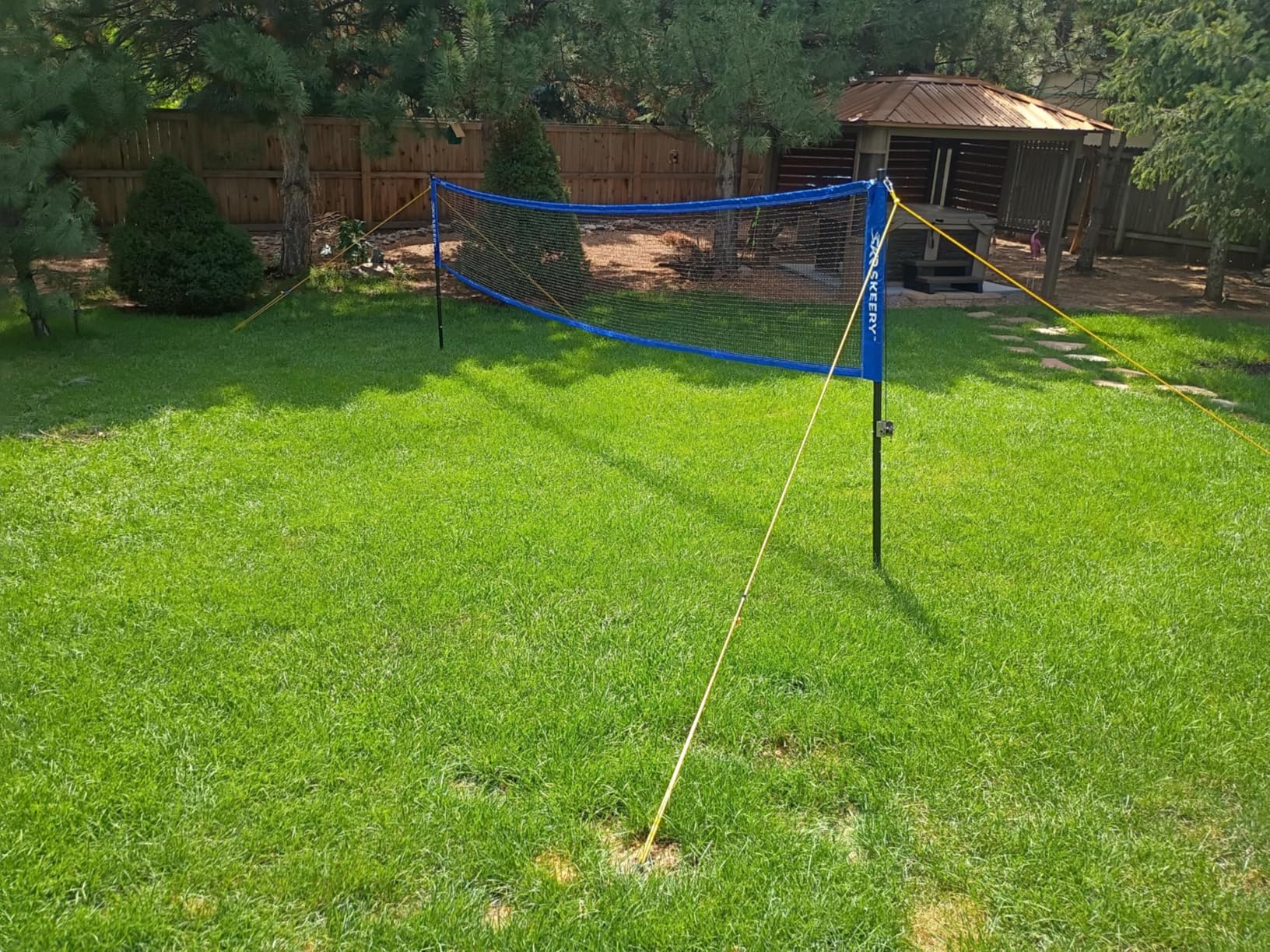 Professional Badminton Set with Winch System,Portable Badminton Net includes Carbon Aluminum Badminton Rackets Set of 4,3 Shuttlecocks and Carrying Bag,Badminton Sets for Backyards,Beach customer photo 2