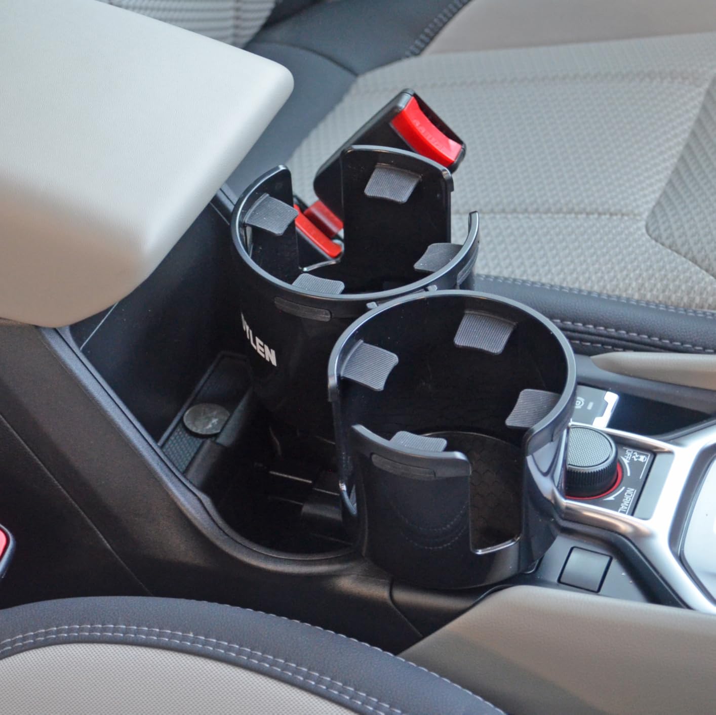 DYLEN Car Cup Holder Expander, 2 in 1 Cup Holder Adapter Extender for Car with Expandable Insert, Fits Yeti, Hydroflask and Other Large Water Bottles & Mugs in 2.2