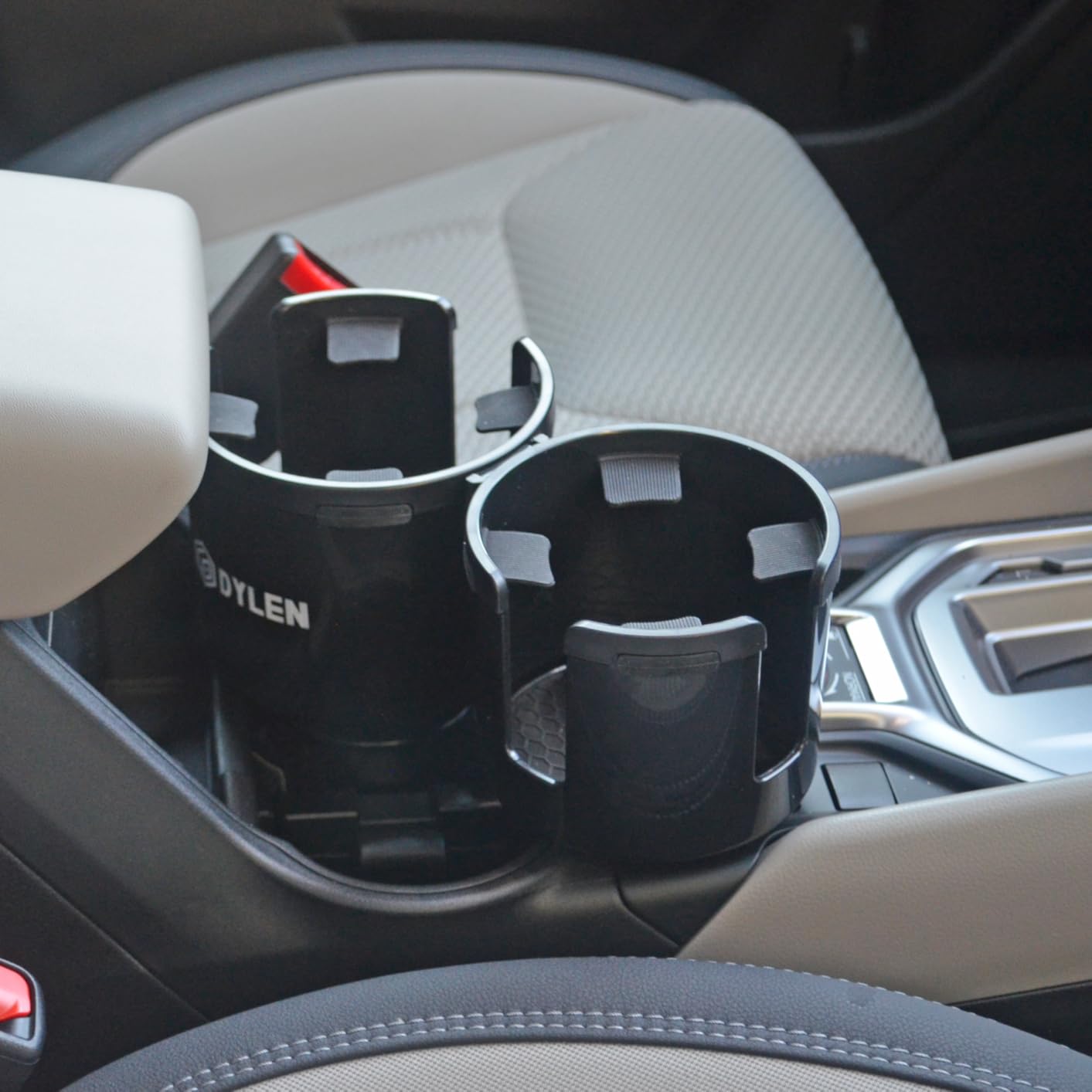 DYLEN Car Cup Holder Expander, 2 in 1 Cup Holder Adapter Extender for Car with Expandable Insert, Fits Yeti, Hydroflask and Other Large Water Bottles & Mugs in 2.2