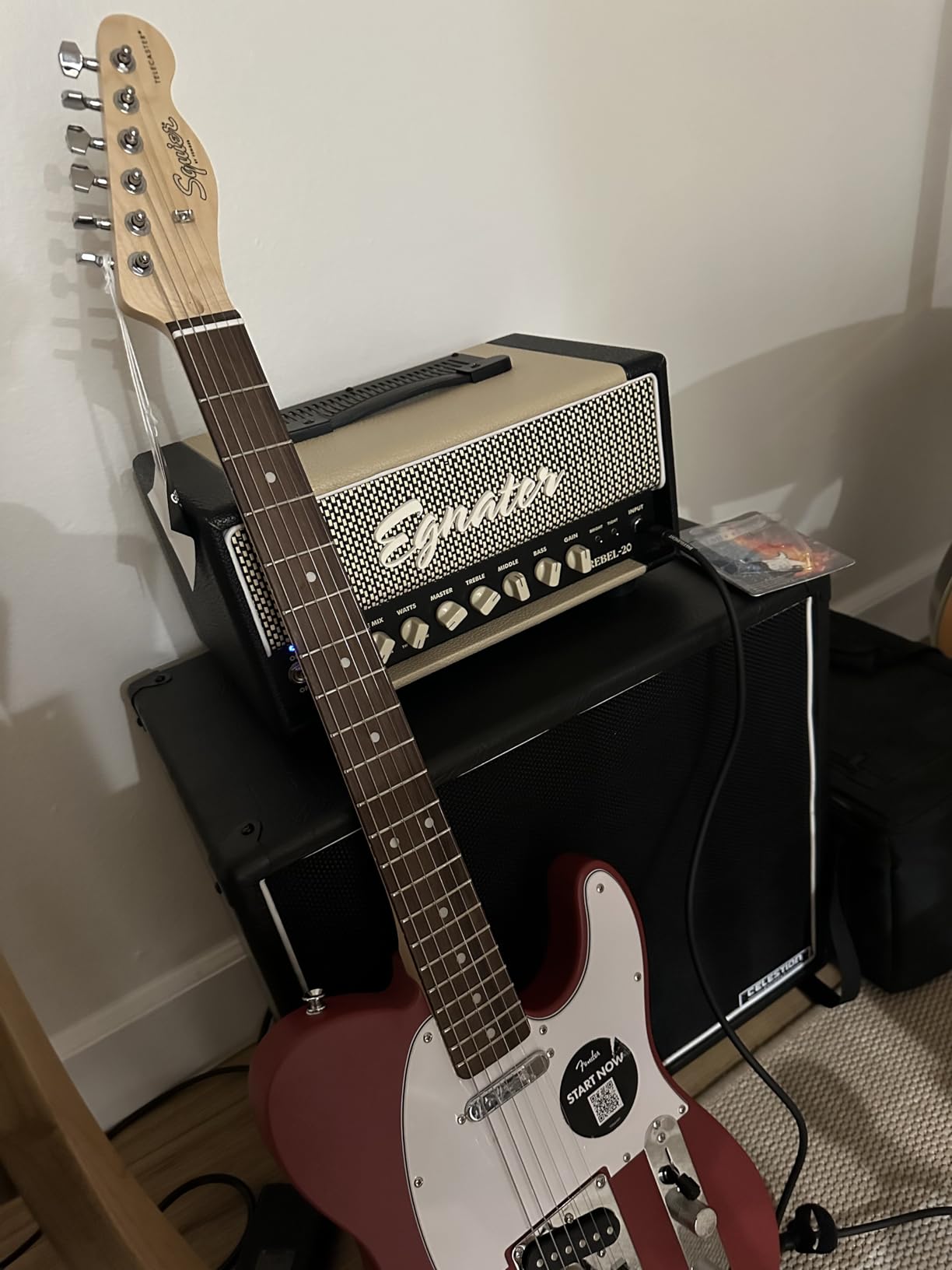 Squier Debut Series Telecaster Electric Guitar, Beginner Guitar, 2-Year Warranty, Includes Free Lessons, 2-Color Sunburst with Satin Urethane Finish customer photo 1