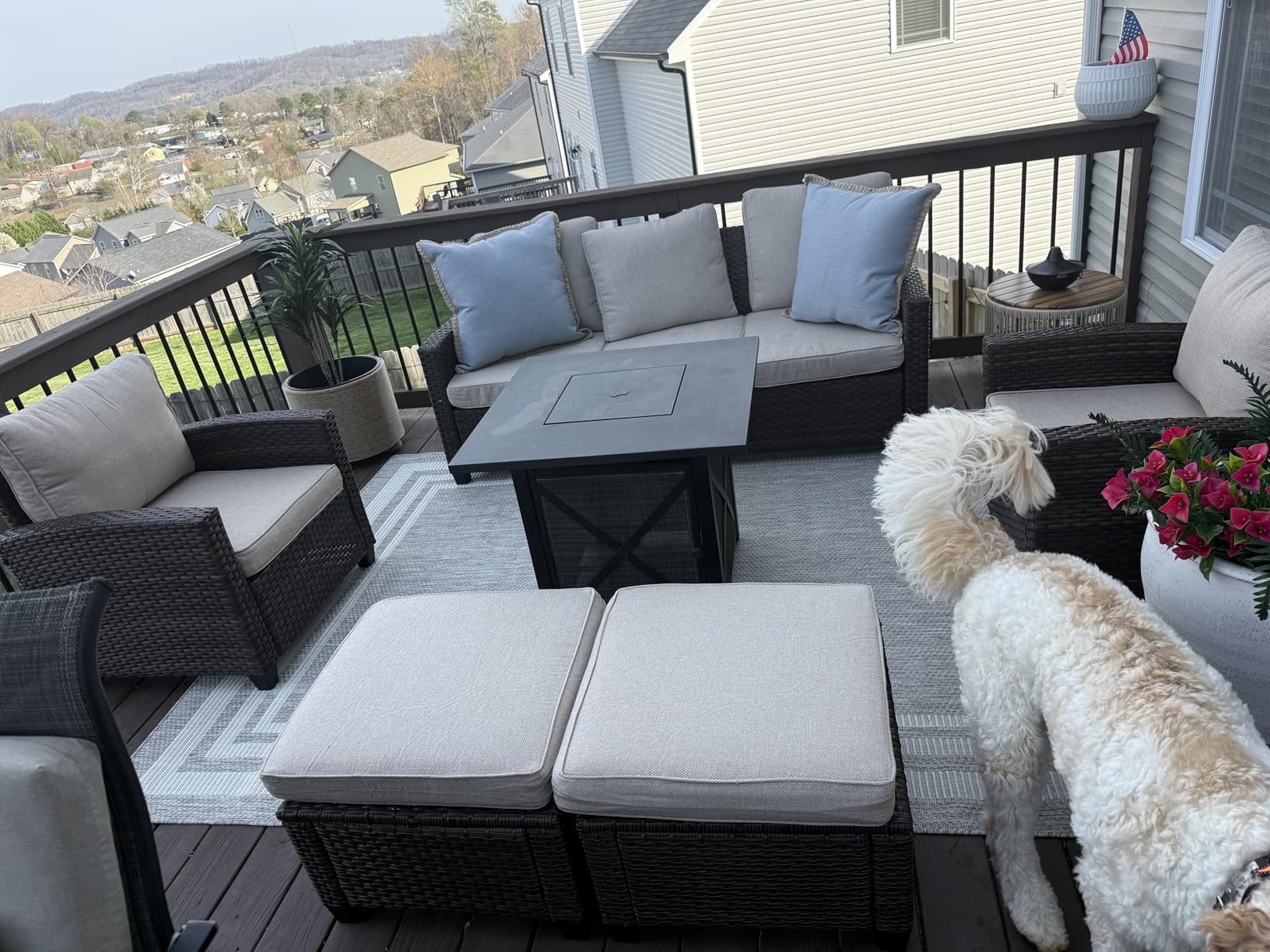HERA'S HOUSE Wicker Patio Furniture Set, Outdoor Sectional Conversation Sets, 6 Pieces 9 Seats Outside Sofa Set for Lawn Backyard customer photo 1