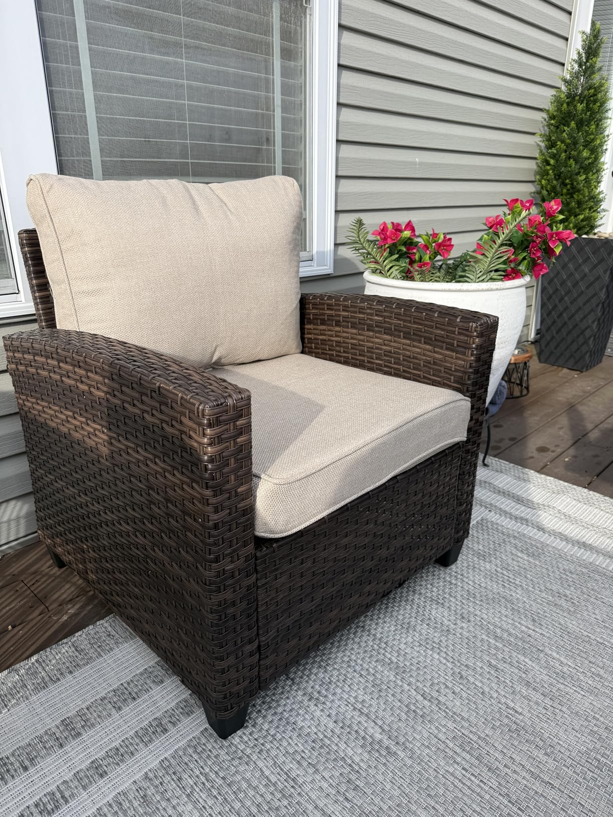 HERA'S HOUSE Wicker Patio Furniture Set, Outdoor Sectional Conversation Sets, 6 Pieces 9 Seats Outside Sofa Set for Lawn Backyard customer photo 2