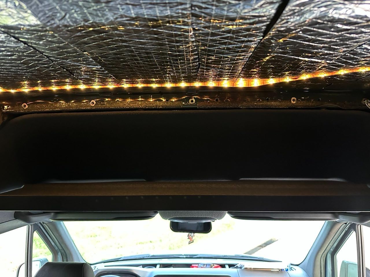Van Headliner Shelf Fit for Mercedes Sprinter 2019-2025 Van with Curtain Rod, Carpet customer photo 1
