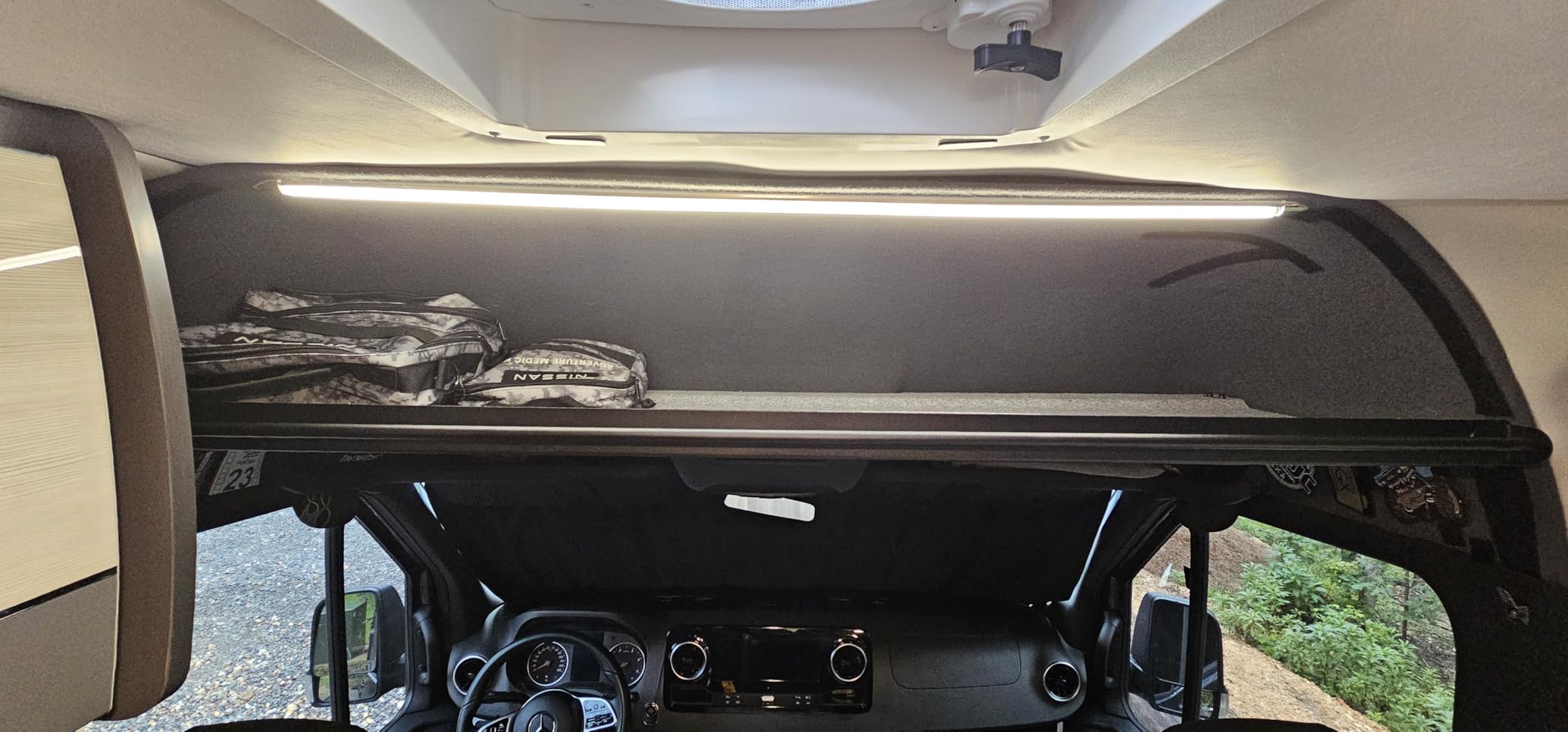 Van Headliner Shelf Fit for Mercedes Sprinter 2019-2025 Van with Curtain Rod, Carpet customer photo 2