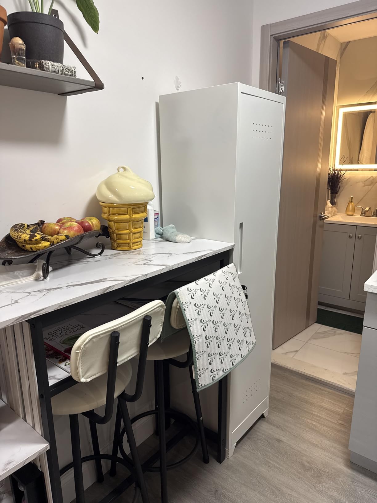 Garage Storage Cabinet, Wall Mounted Garage Cabinets with Adjustable Shelf, Heavy Duty Wall Mount Metal Cabinet, Locking Cabinet with Doors, Hanging Cabinet for Basement, Utility Room, Grey customer photo 2