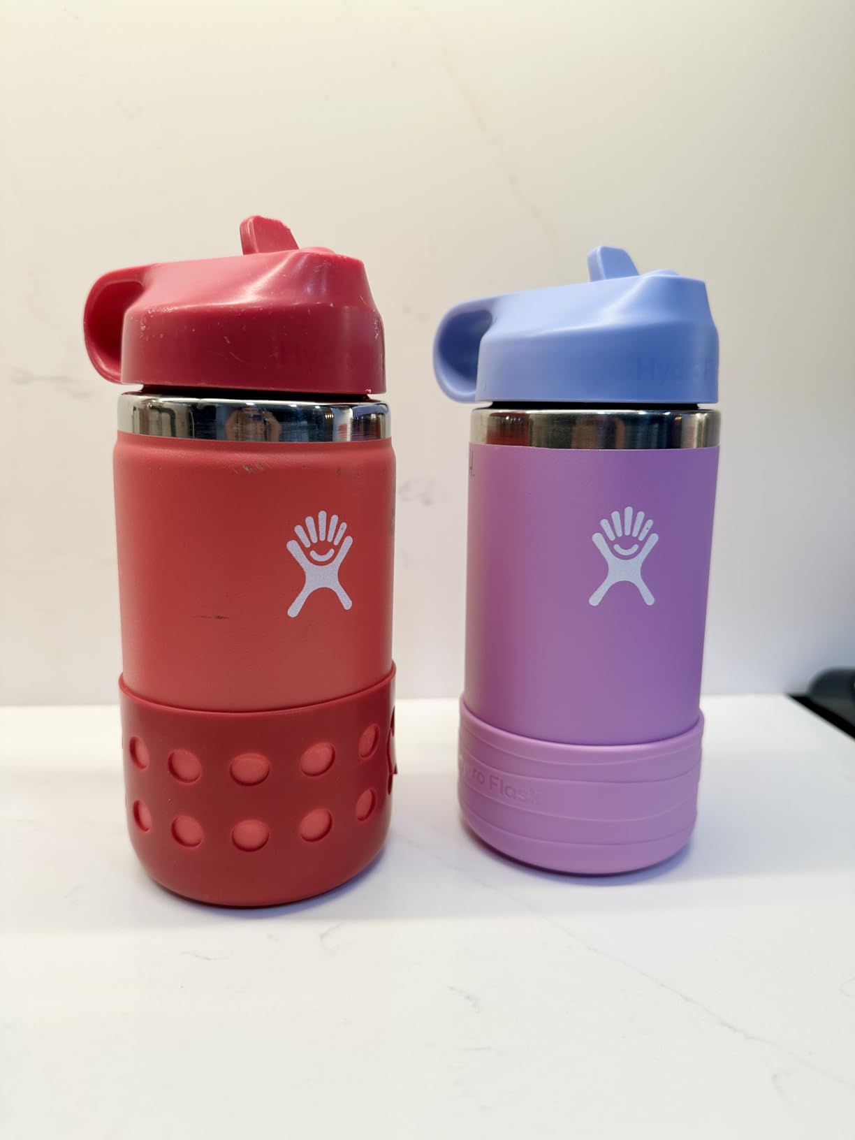 Hydro Flask Kids Water Bottle for School - Stainless Steel and Insulated with Straw Cap - 12 Oz in Seaspray Blue customer photo 2