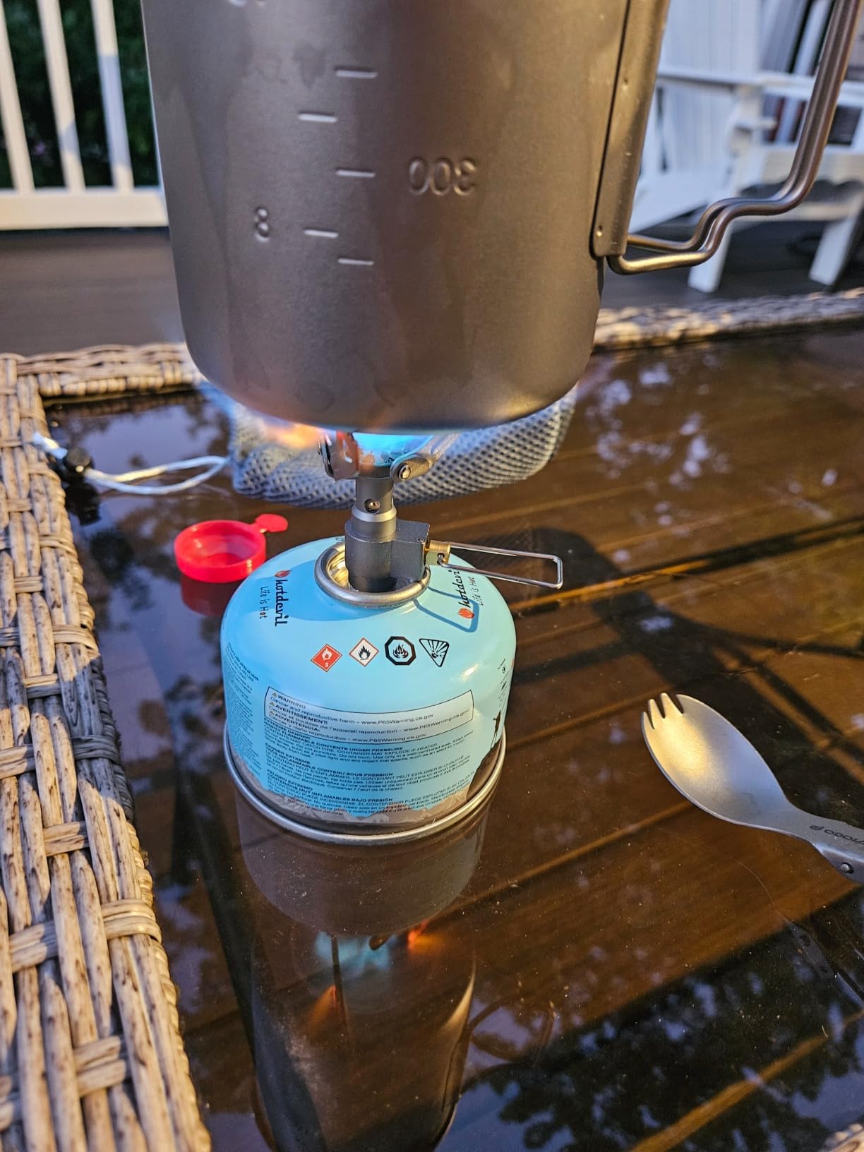 Odoland Titanium Camping Cookware 750ML Titanium Pot with Camping Stove and Spork Portable Pot for Backpacking, Hiking, Traveling and Picnic customer photo 2