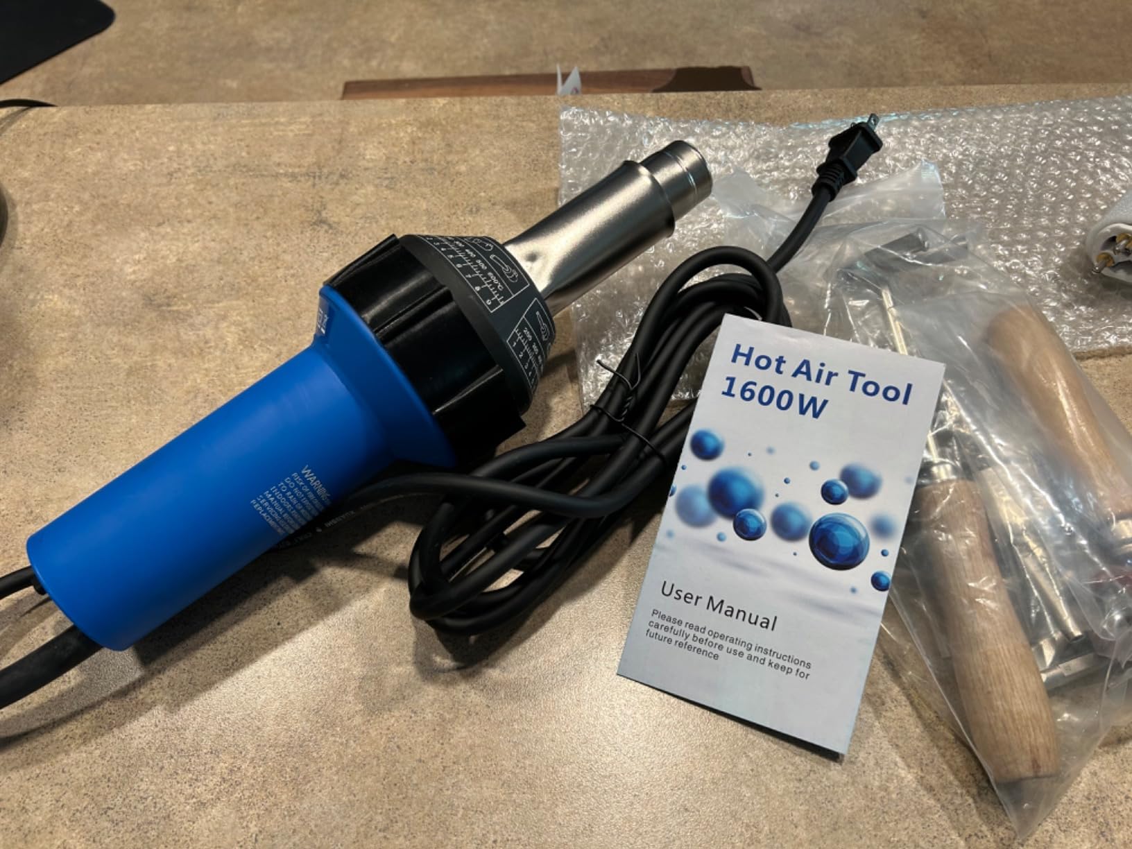 Hot Air Plastic Welder 1600W Plastic Welding Roofing Kit 110V, Vinyl PVC TPO Welding Handheld Plastic Hot Air Heat Gun Welding Torch with Various Nozzles customer photo 2
