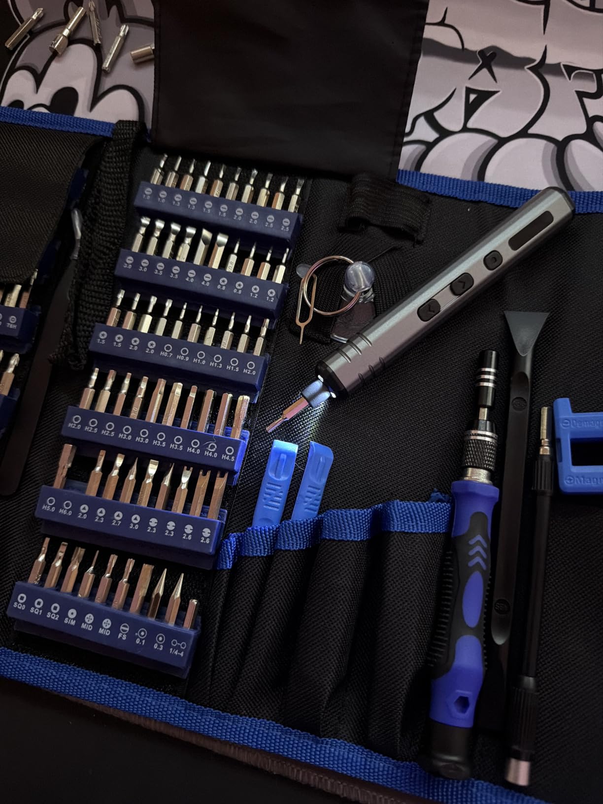Mini Electric Screwdriver Set 140-IN-1: Small Electric Screwdriver Cordless | 120 Precision Bits, 5 Torque Settings, 4 LED Light, Magnetic Power Screwdriver Repair Tool Kit for PC RC Electronics customer photo 1