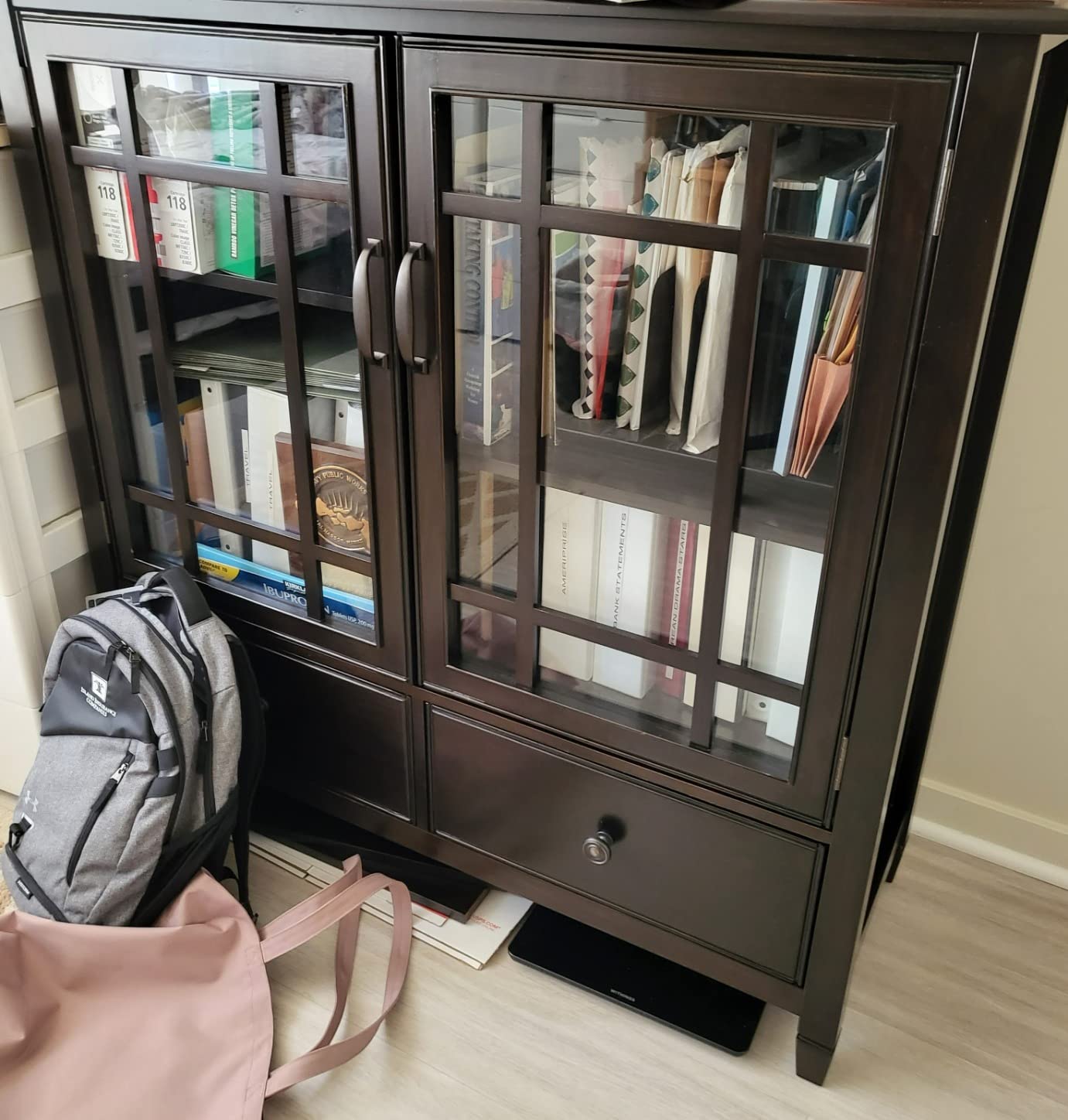 SIMPLIHOME Connaught Buffet - 67 inch Wide Solid Wood 4 Door Sideboard Cabinet in Dark Chestnut Brown, Traditional Dining Room Storage for Kitchen or Living Room with 2 Drawers and Adjustable Shelves customer photo 2