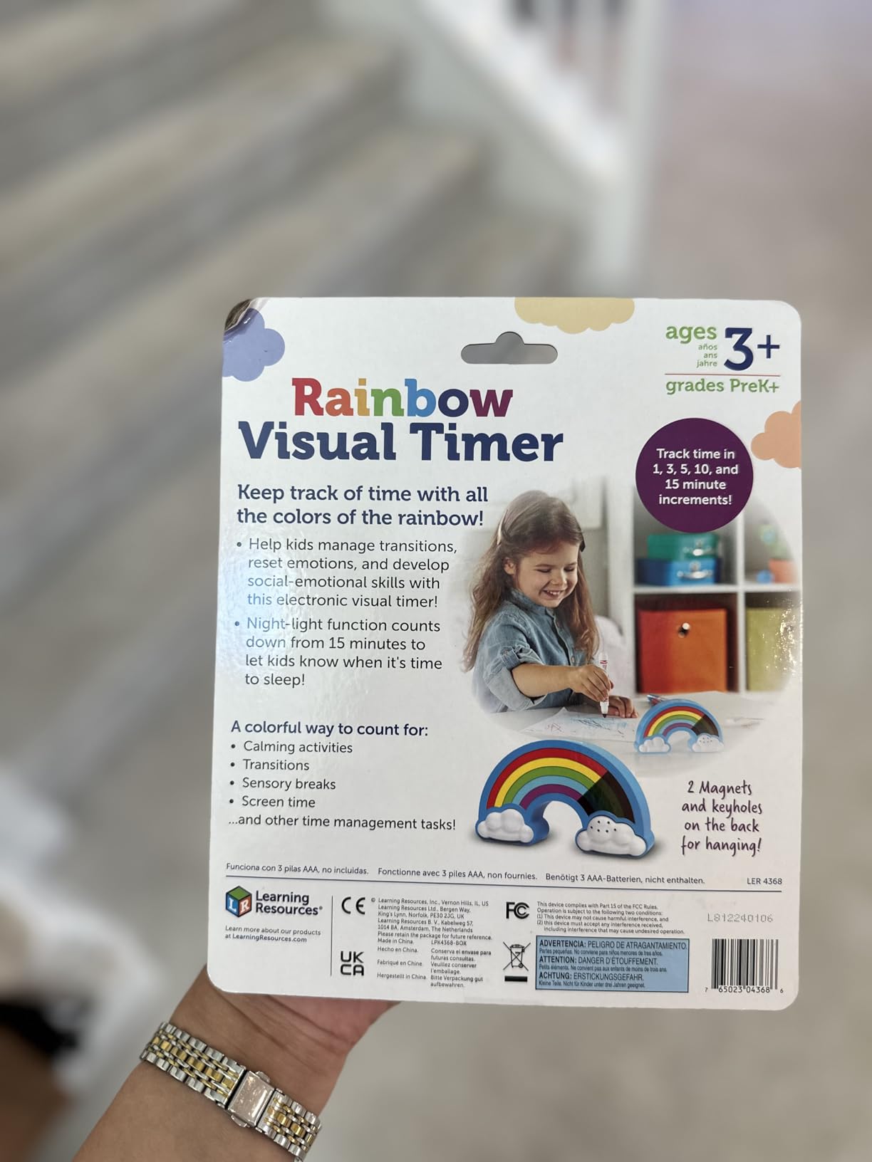 Learning Resources Rainbow Visual Timer - Time Management for Children, Audio and Visual Alarms, Schedule for Kids, Social Emotional Learning Skills, Countdown for Teachers, Classroom Must Haves customer photo 2