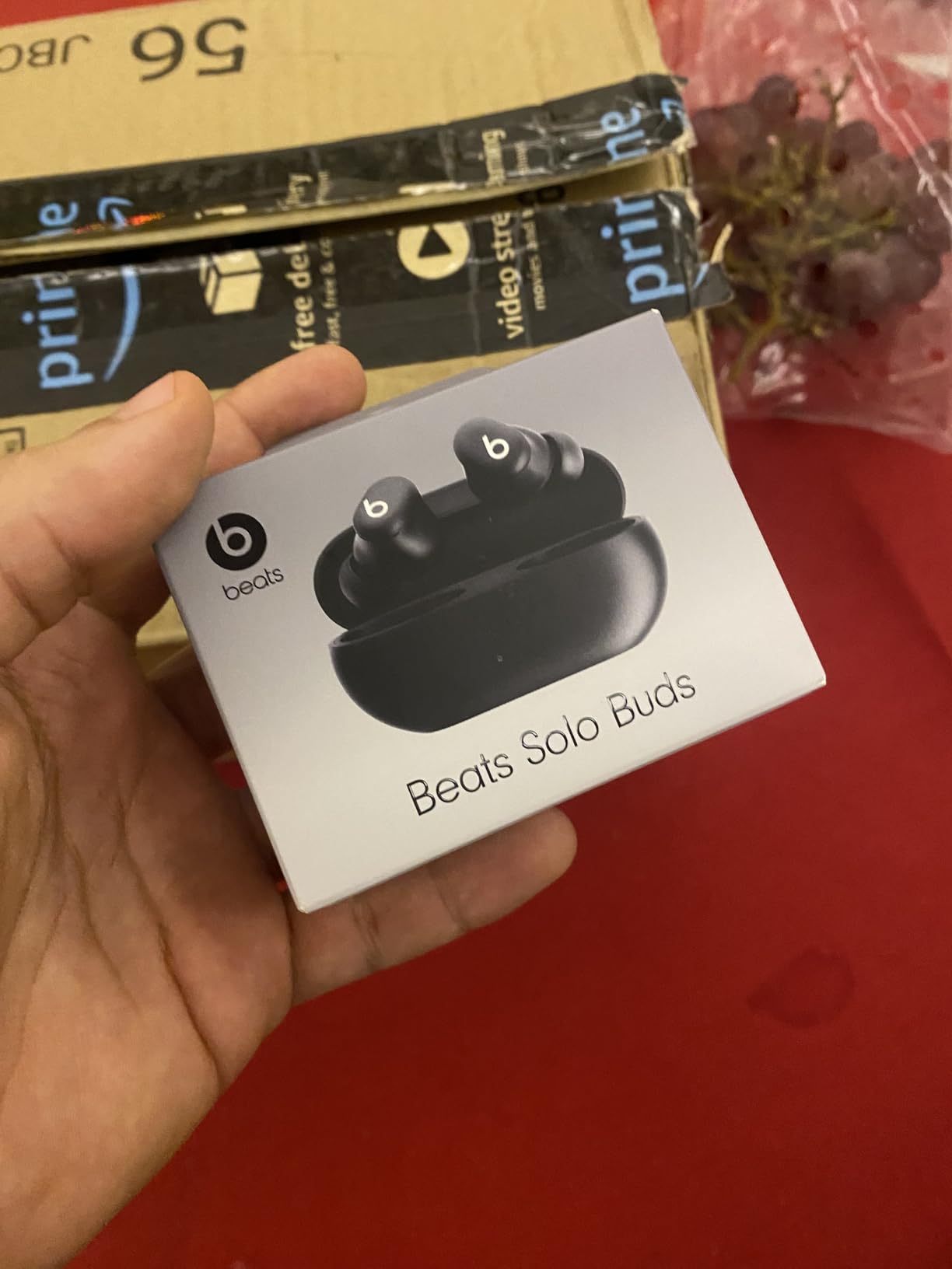 Beats Solo Buds - Wireless Bluetooth Earbuds | 18 Hours of Battery Life | Apple & Android Compatibility | Built-in Microphone - Transparent Red customer photo 1