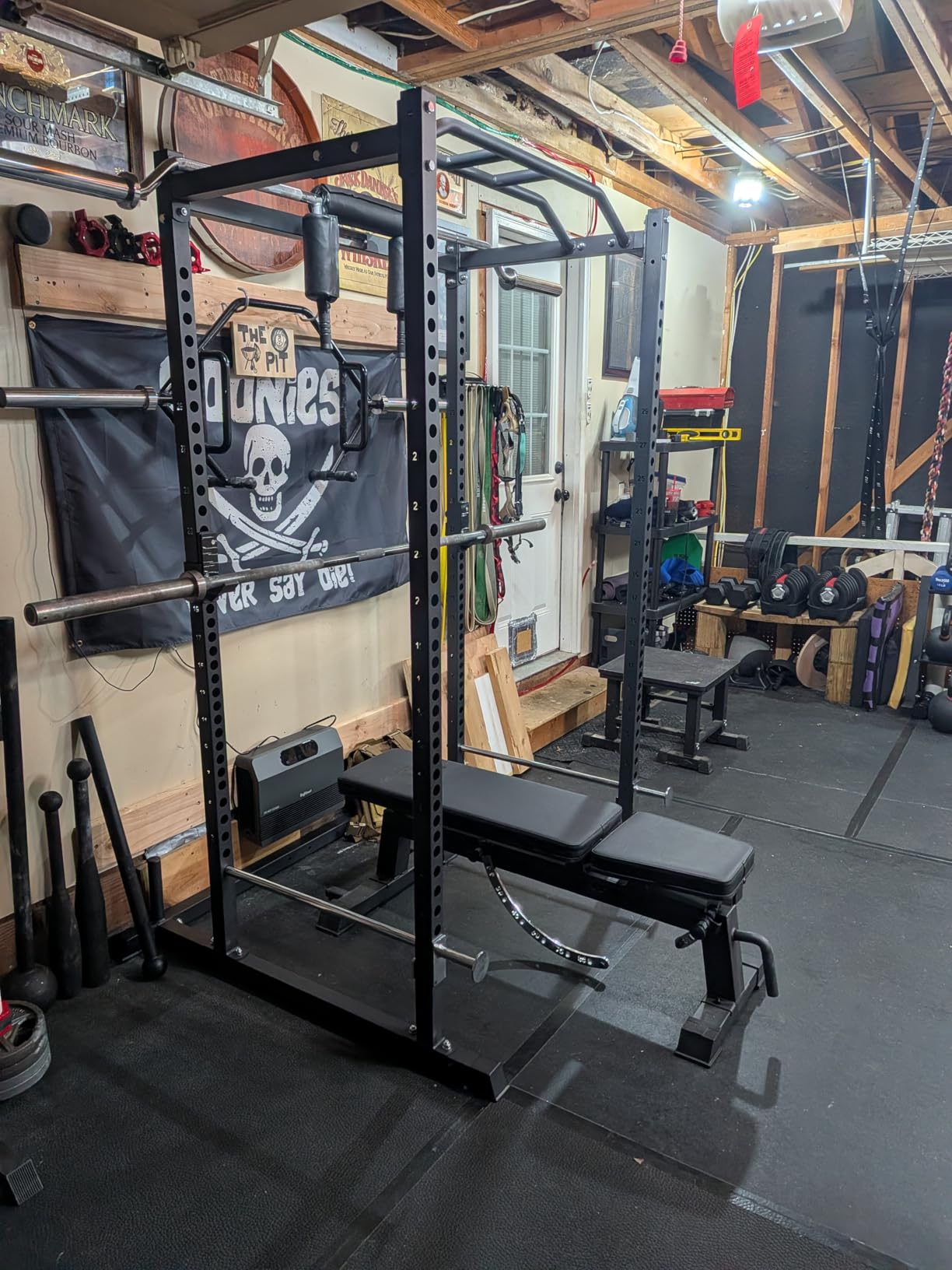 i200 Power Rack - Multi-Function Squat Rack with Solid Safety Bars and J-Hooks - Optional LAT Pulldown, Landmine Attachments - Home Gym Power Cage Bench Rack (Power Rack Only) customer photo 2