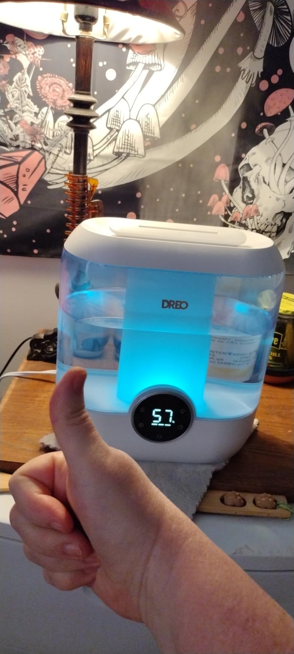 DREO 6L Top Fill Humidifiers for Bedroom, 60H Runtime 28 dB Quiet Supersized Cool Mist Air Humidifiers for Large Room, Baby Nursery, Plant, Indoor, Night Light, Easy to Clean, Precise Humidity Control customer photo 2