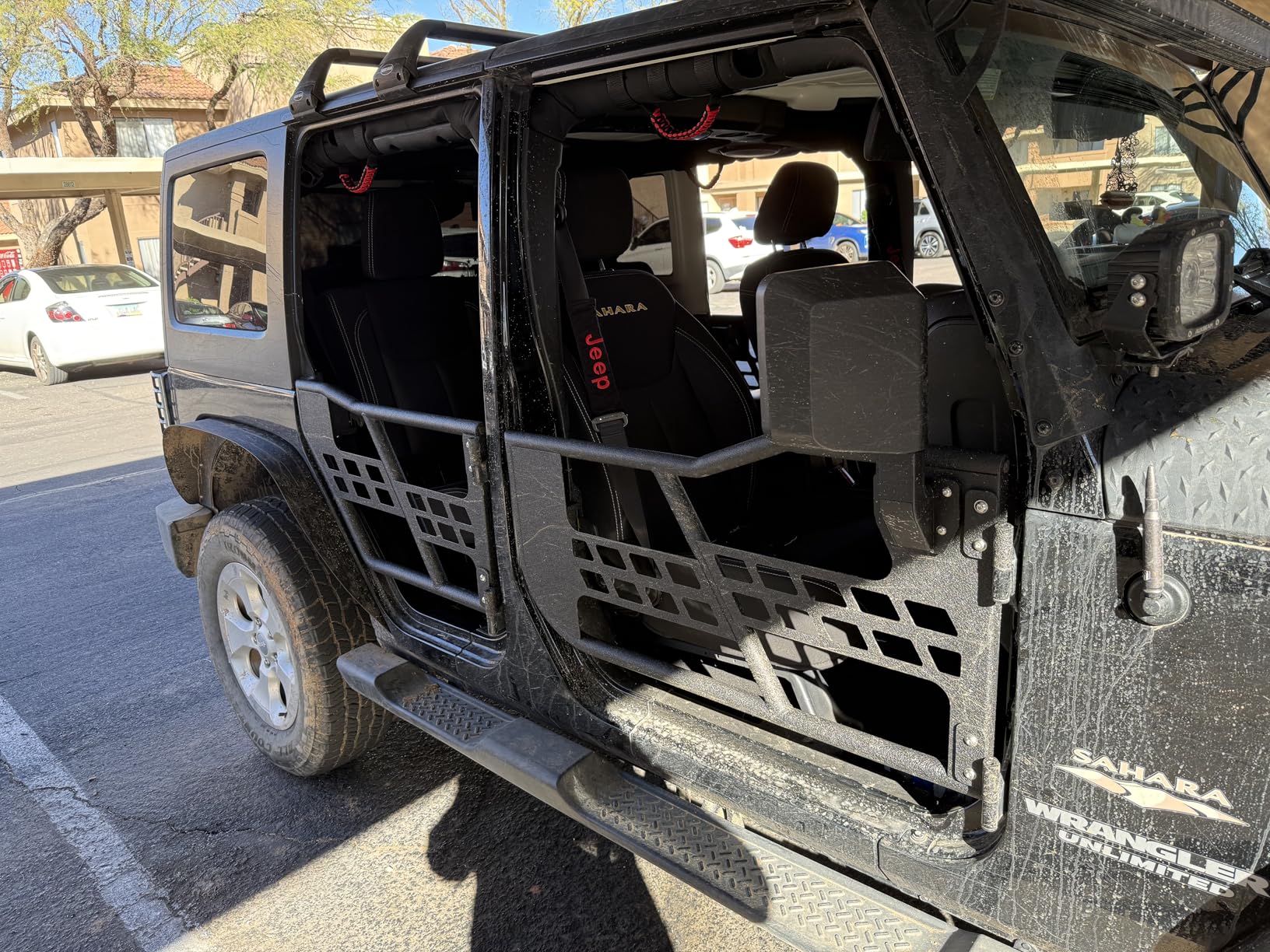 Off Road Tubular Trail Doors with Side View Mirror Compatible with 2018-2026 Wrangler JL JLU & Gladiator JT 4 Door - Set of 4 Fat Tube Half Doors for Adventure customer photo 1