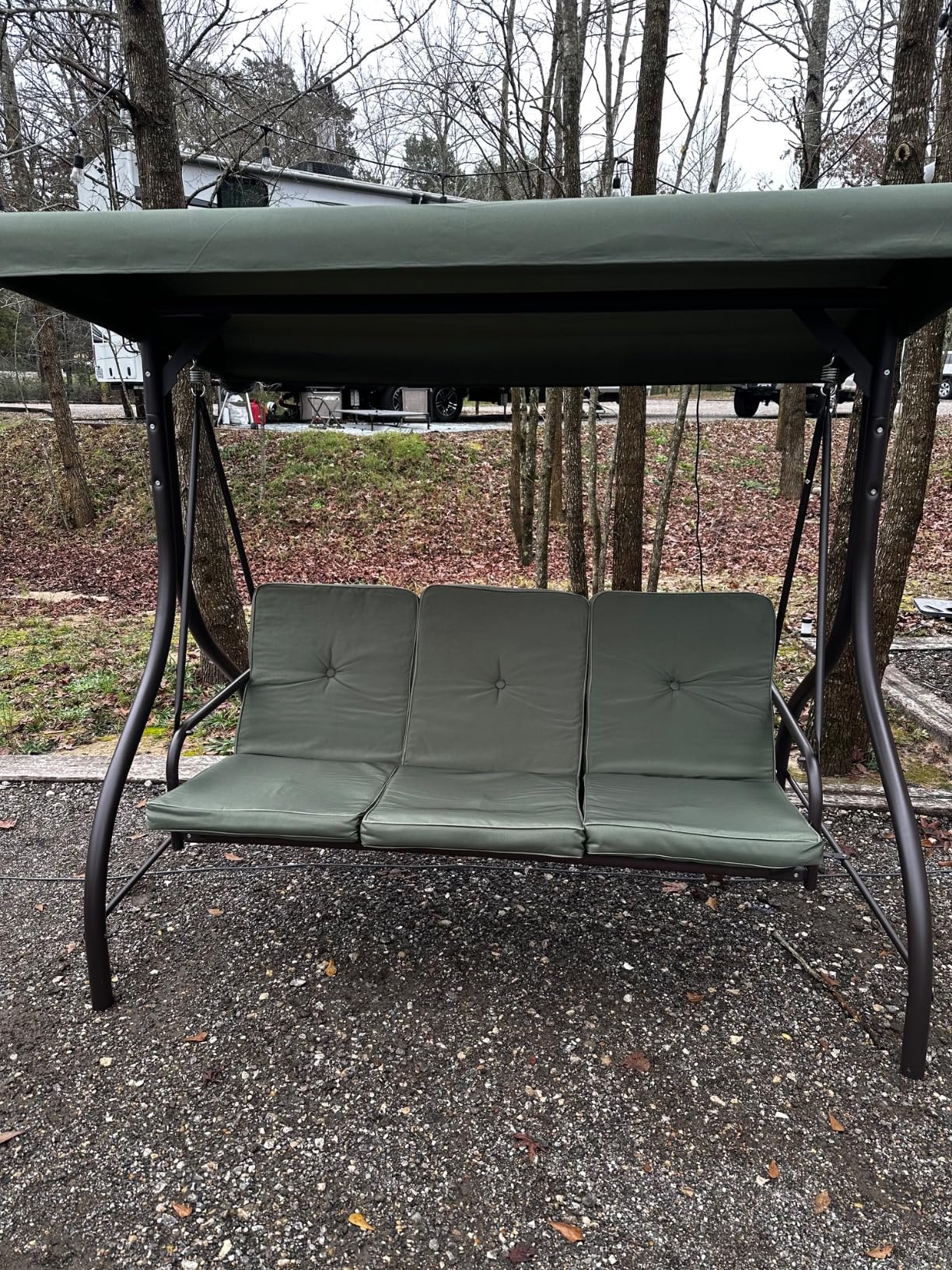 Best Choice Products 3-Seat Outdoor Large Converting Canopy Swing Glider, Patio Hammock Lounge Chair for Porch, Backyard w/Flatbed, Adjustable Shade, Removable Cushions - Black customer photo 1
