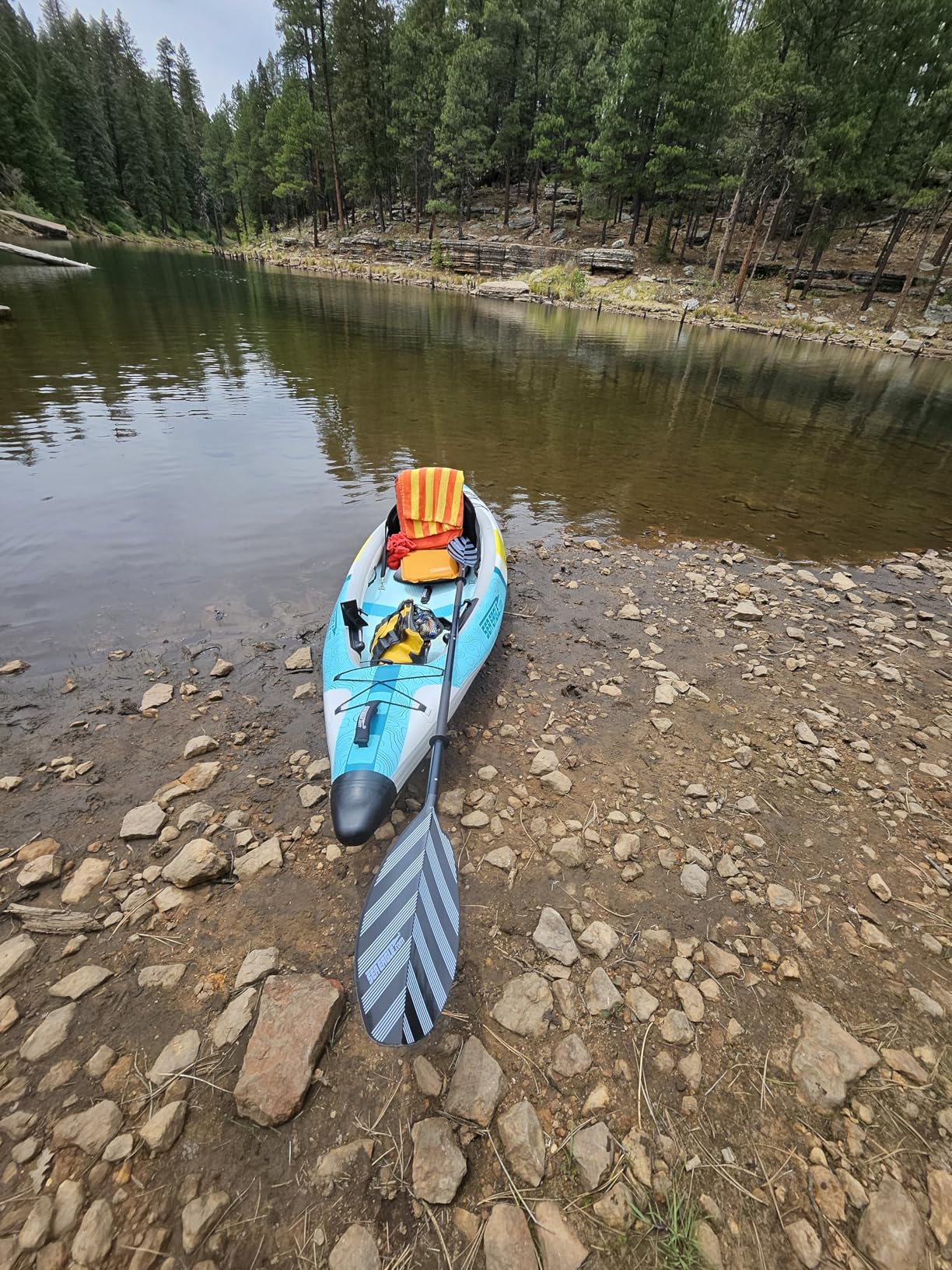 Sea Eagle EZLITE 10 Ultralight, All Woven, Drop Stitch, Rigid, High Performance, Easy Setup, 10' Solo Inflatable Touring Kayak w/Backpack, Seat Paddle and Adjustable Footrests customer photo 2