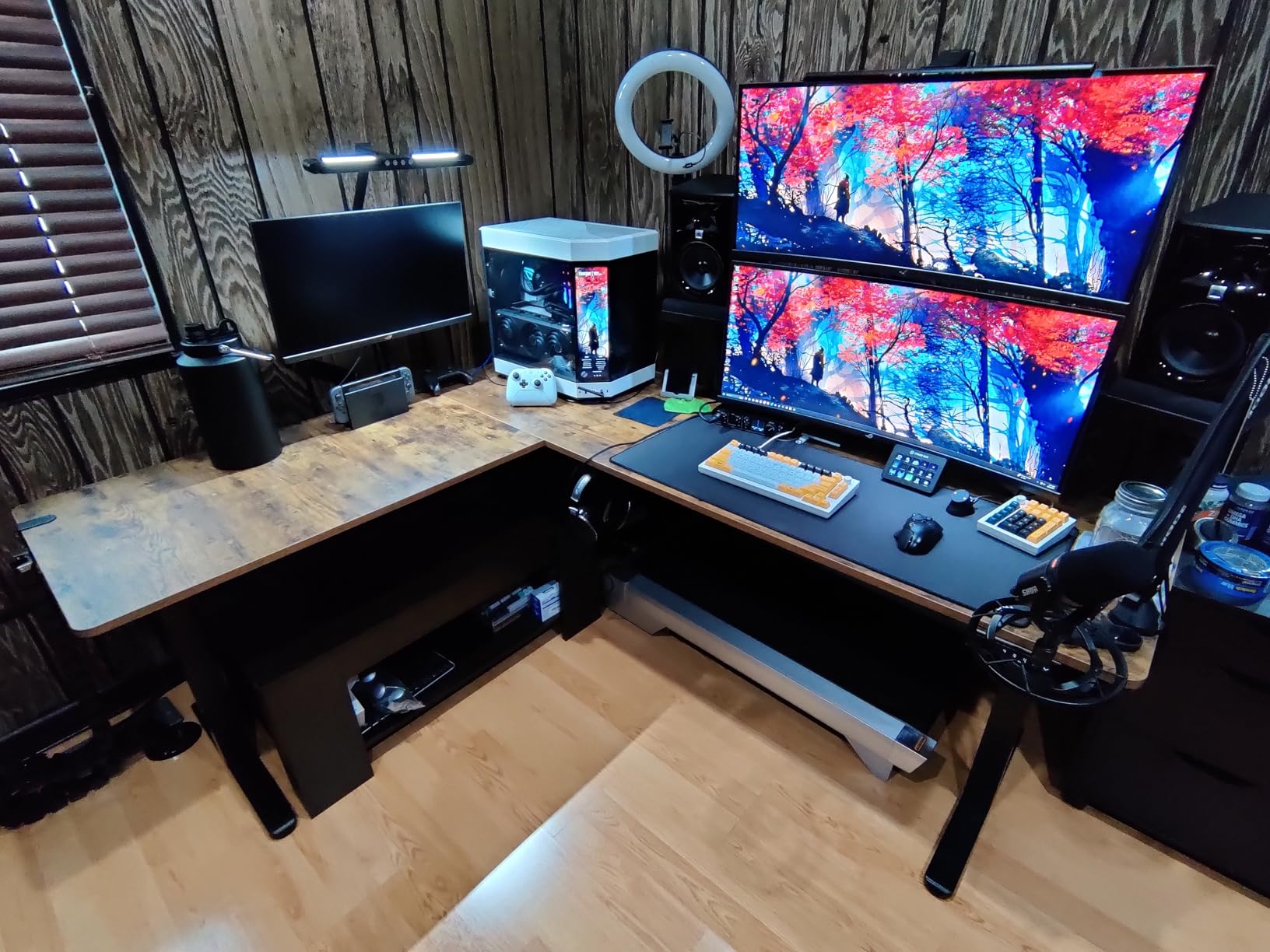 VIVO Corner Standing Desk, 75 x 63 inch Reversible L-Shaped Workstation, Electric Height Adjustment, Home, Office, and Reception Rooms, Dark Walnut Table Top Black Frame, DESK-E3CTD-75 customer photo 1