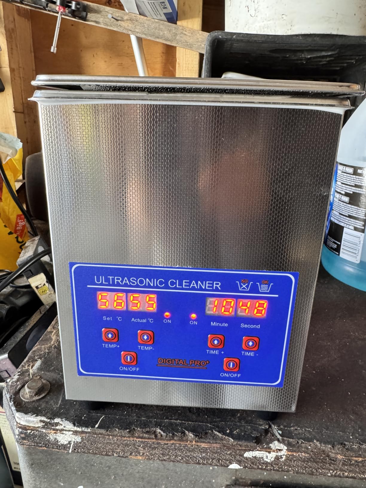 Heated Ultrasonic Parts Cleaner 3L Industrial Ultrasonic Carburetor Cleaner Machine with Digital Timer, Ultrasonic Parts Cleaner Automotive for Coin Dental Watch Cleaning, 110V customer photo 2