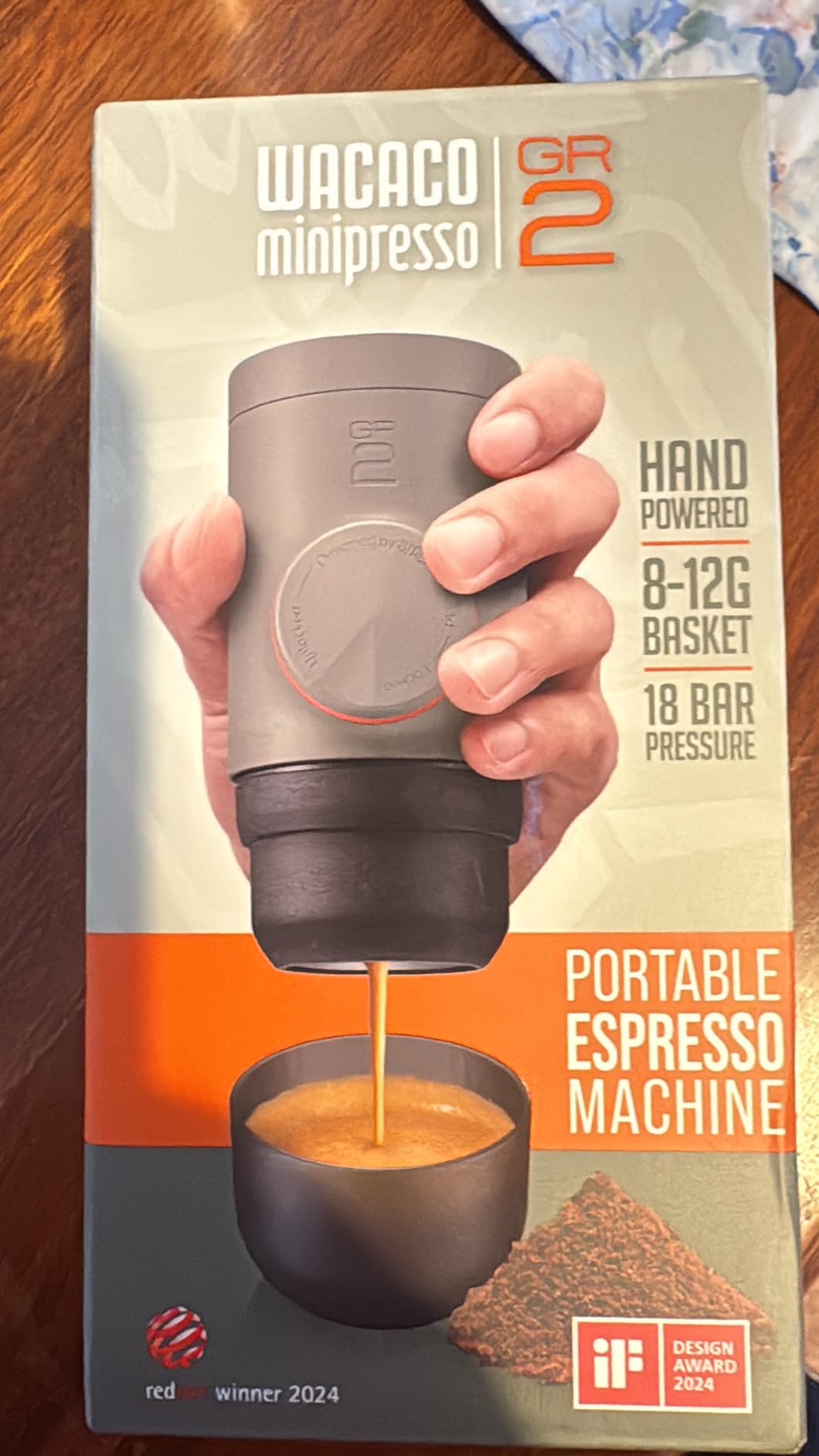 WACACO Minipresso GR2 Portable Espresso Maker Compatible Ground Coffee, Espresso Machine 18 Bar Manually Operated (Olive Grey) customer photo 2