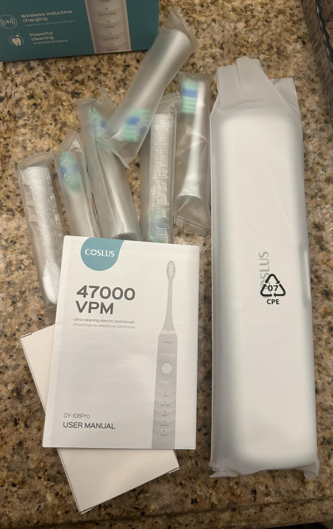 COSLUS Sonic Electric Toothbrush for Adults C40(DY-108Pro): 47000 VPM for Deep Cleaning with Travel Case - 5 Modes for Sensitive Teeth & Brace, Wireless Charging, 6 Brush Heads for Family customer photo 2