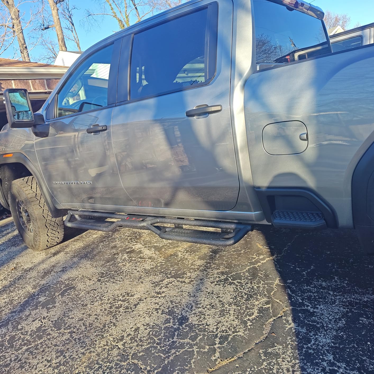 Crew Cab Running Boards Compatible for 2009-2018 Dodge Ram 1500, 2019-2024 1500 Classic, 2010-2026 Ram 2500 & 3500 CrewCab Side Steps, Bolt-on Nerf Bar, Heavy-Duty Steel Two Stairs Design customer photo 1