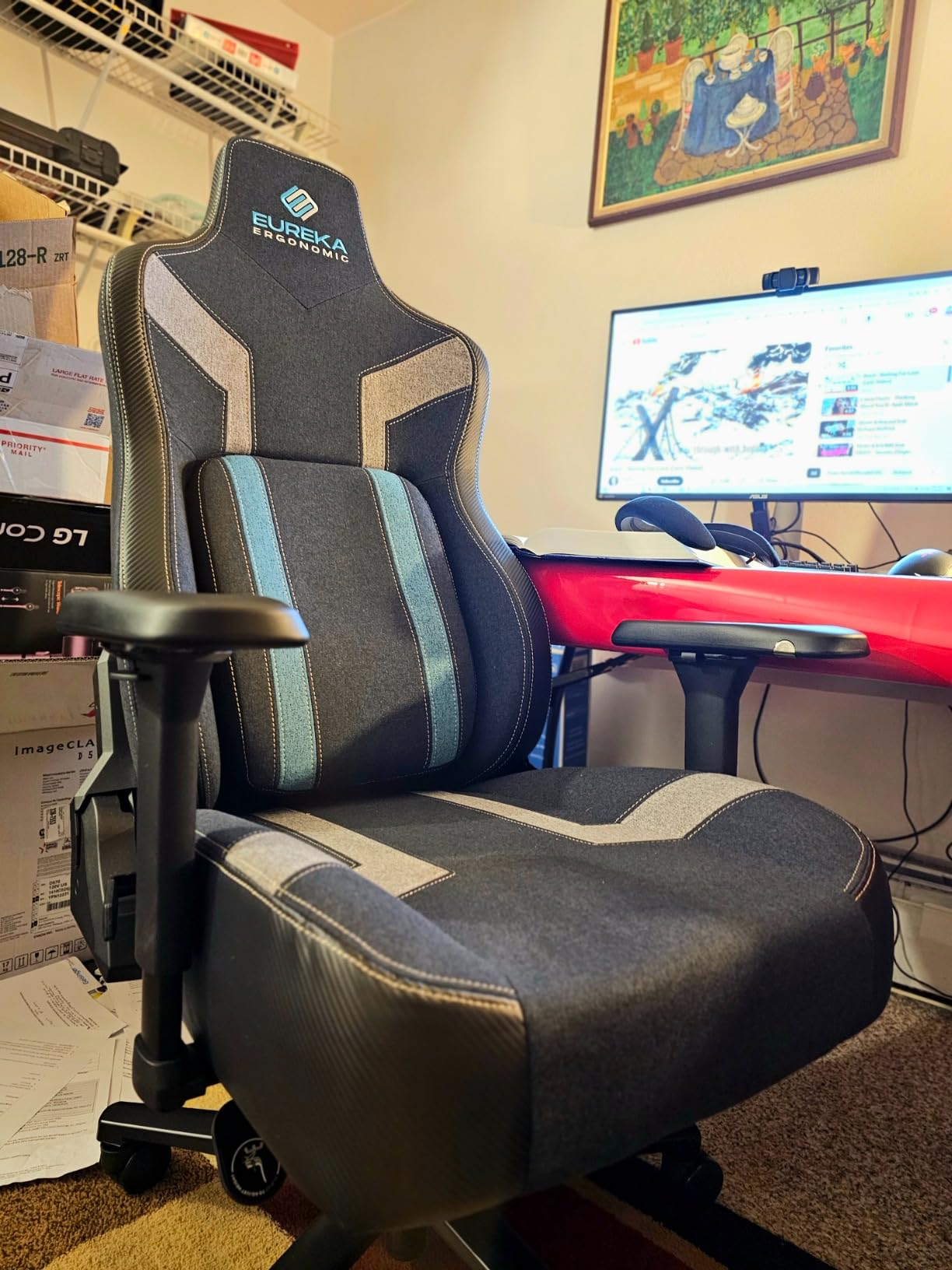 EUREKA ERGONOMIC Gaming Chairs for Adults GC05, Gamer Chair with Lumbar Support, Ergonomic Gaming Chairs with 4D Armrests, Reclining Gaming Chair with Adjustable Headrest, Gray customer photo 2