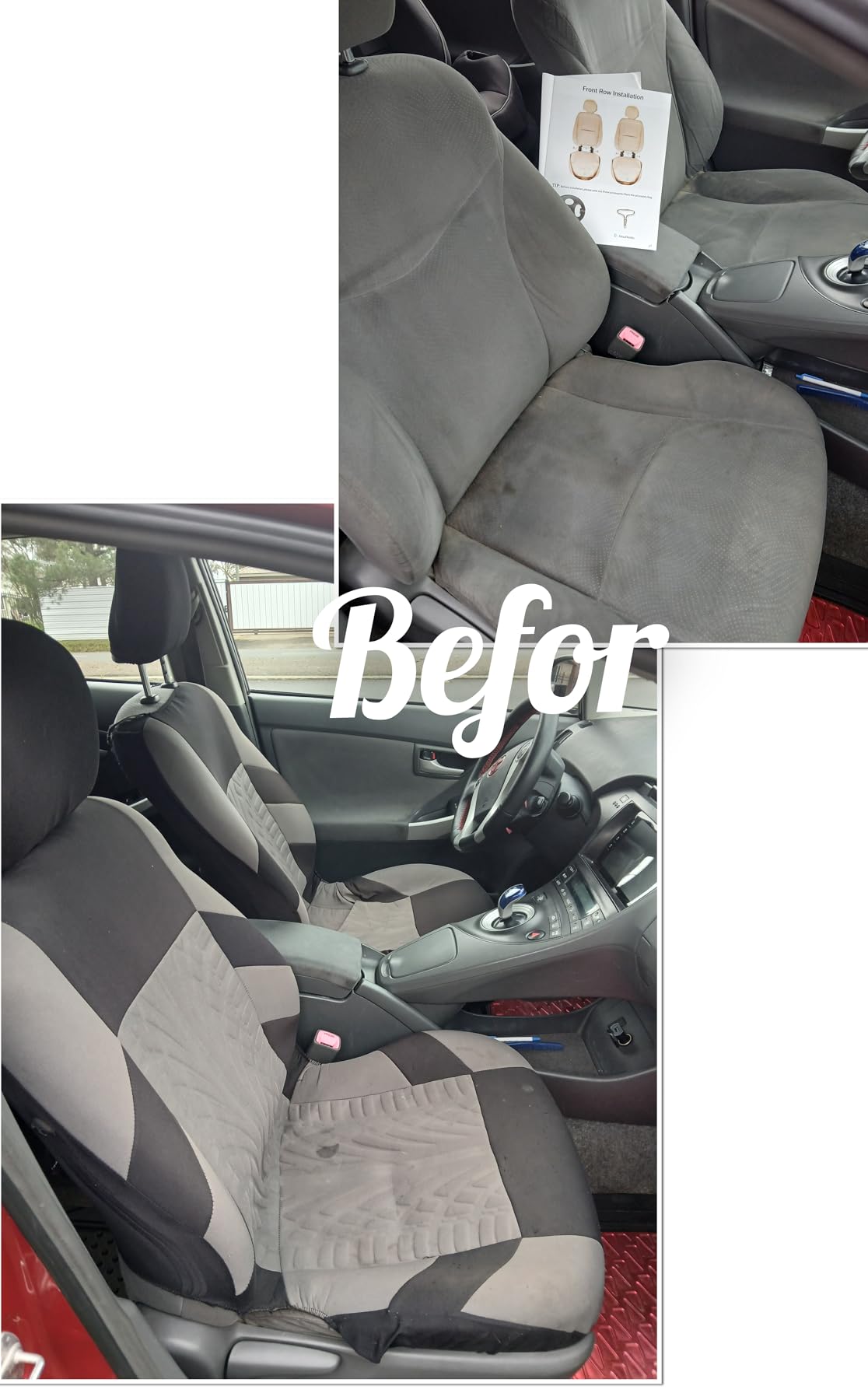 MINGBRON Car Seat Cover Full Set, Leather Car Seat Cover, Waterproof Seat Covers, Car Seat Cushion, Nappa Leather Seat Covers Car Seat Protector Universal Fit Most Cars Black customer photo 1