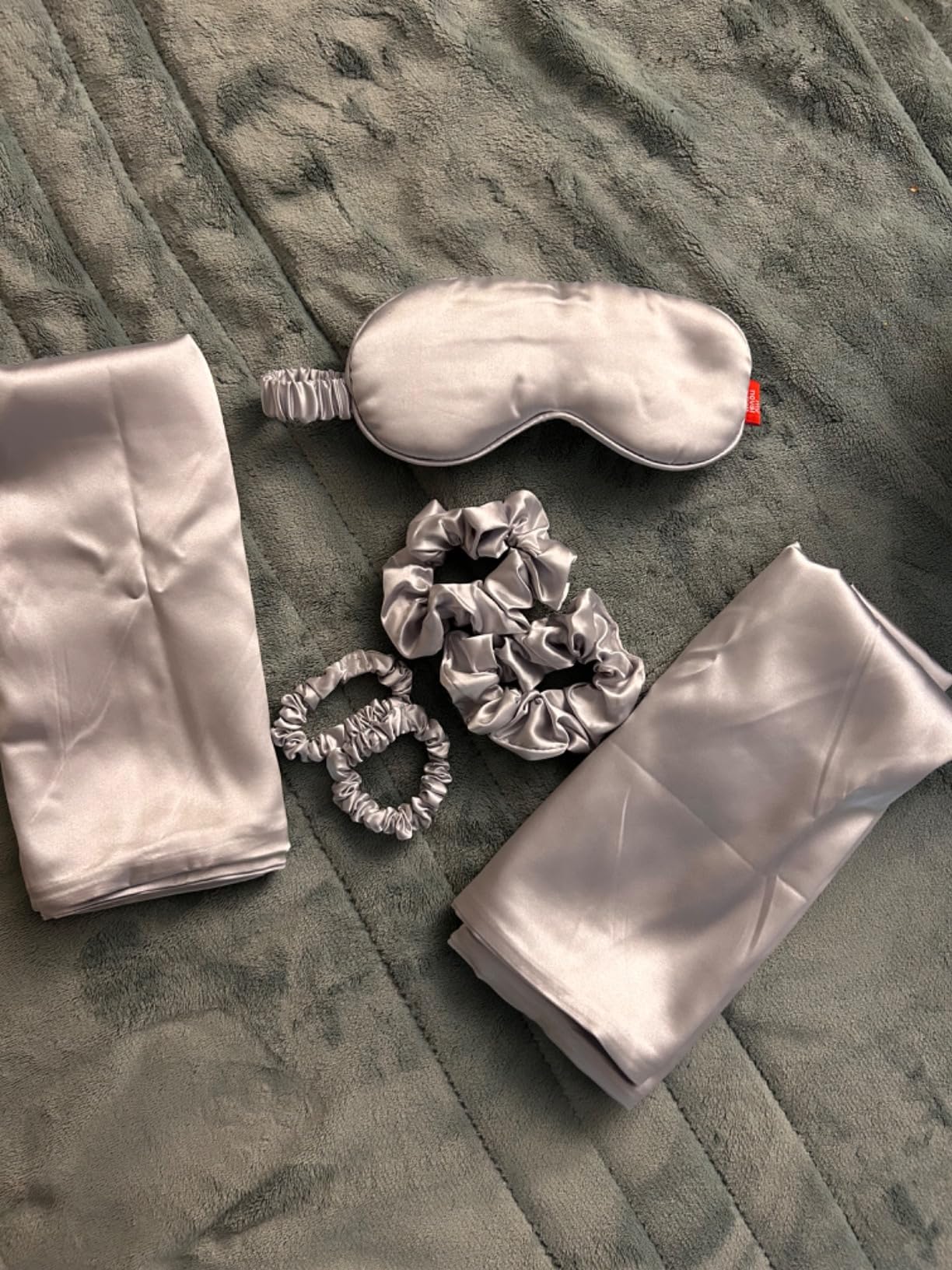 Satin Pillowcase Gift Set with Silk Satin Sleep Mask 4 Scrunchies, 2Pack Standard Size Pillow Cases Luxury Sleeping for Women Wife Birthday Valentines Day Wedding Gifts for Girlfriend customer photo 2