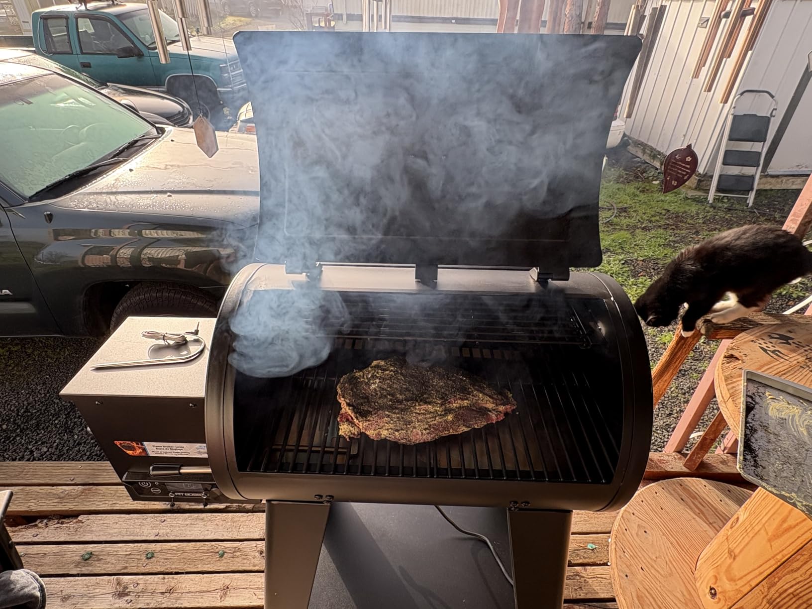Pit Boss 500 FB2 Series Wood Pellet Grill & Smoker with Flame Broiler and LCD Digital Controller, 518-Sq. In. Cooking Space, 180F to 500F Temperature Range, Meat Probe, 5 lb. Pellet Hopper customer photo 2