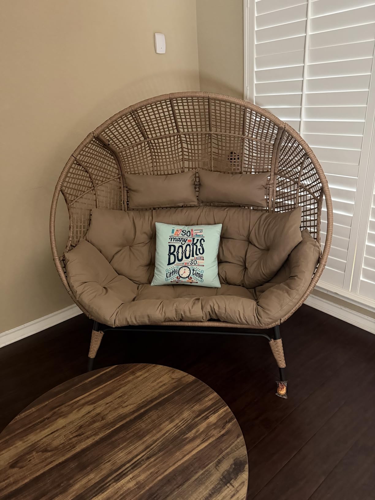 NICESOUL Double Egg Chair Indoor Outdoor Stationary Oversized 6.5