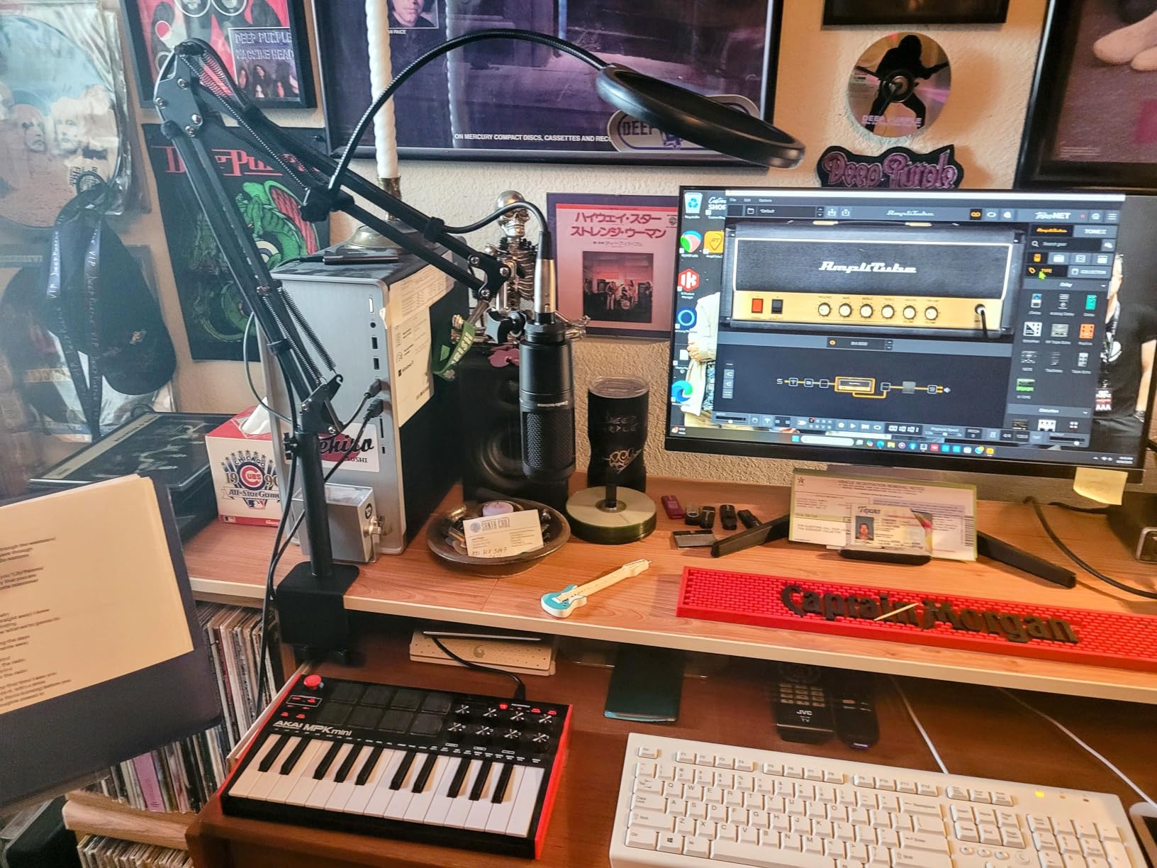 Microphone Stand Mic Boom Arm for Blue Yeti HyperX QuadCast SoloCast Yeti Nano Snowball SM7B Q2U Fifine K669B and Other Mics, Overhead Mic Stand Desk Boom Arm with 5/8